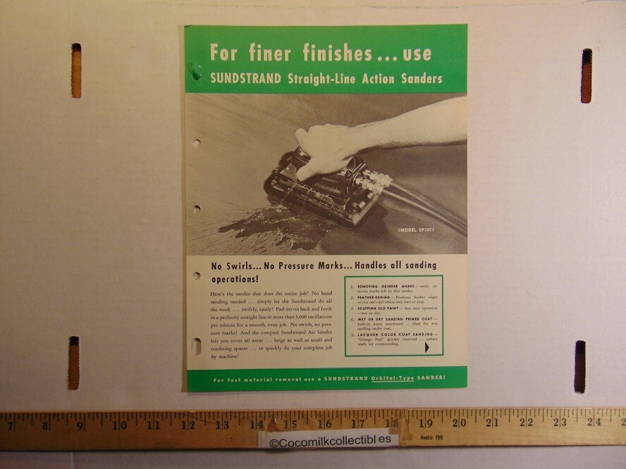 Vintage Straight-Line Action Sanders Sundstrand-American Brochure Rockford IL