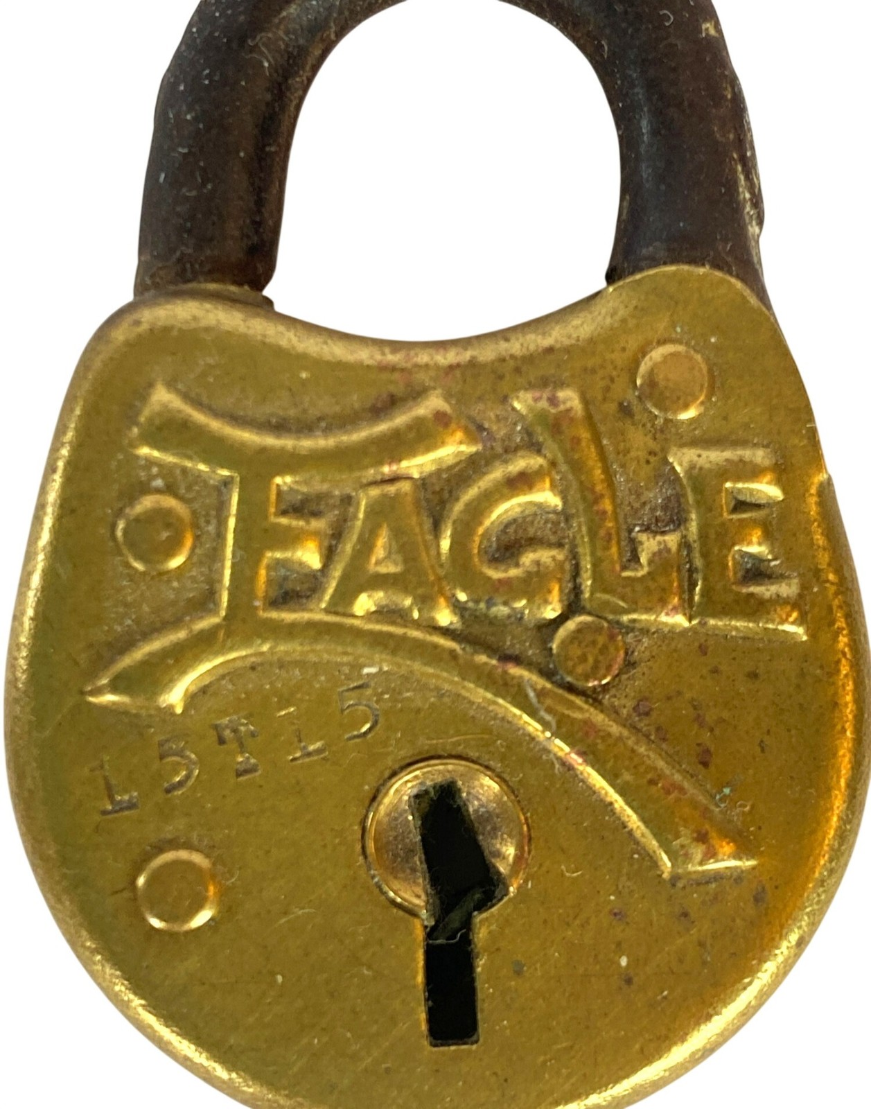 Vintage Eagle Lock Padlock Brass Steel Gold Tone 2″ x 1″