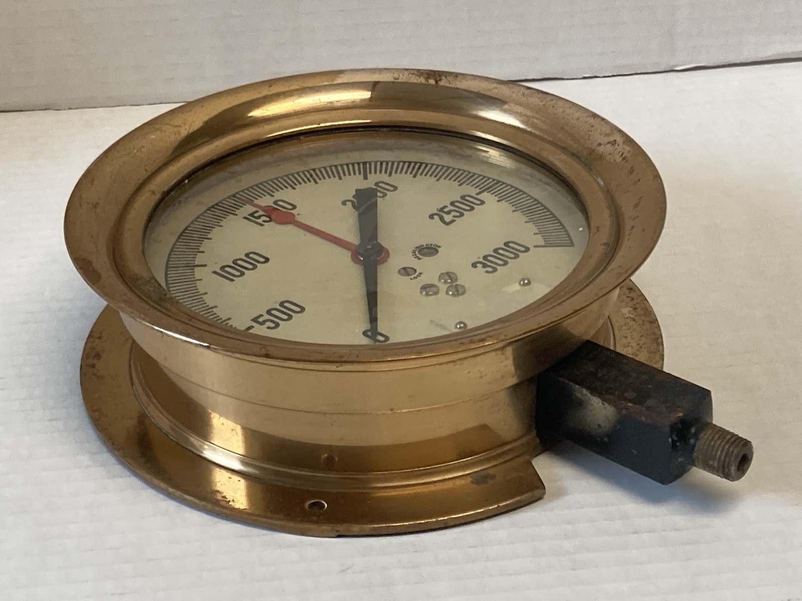 Vintage Jas. P Marsh & Company Chicago Brass Gauge 3000 PSI Steampunk Look