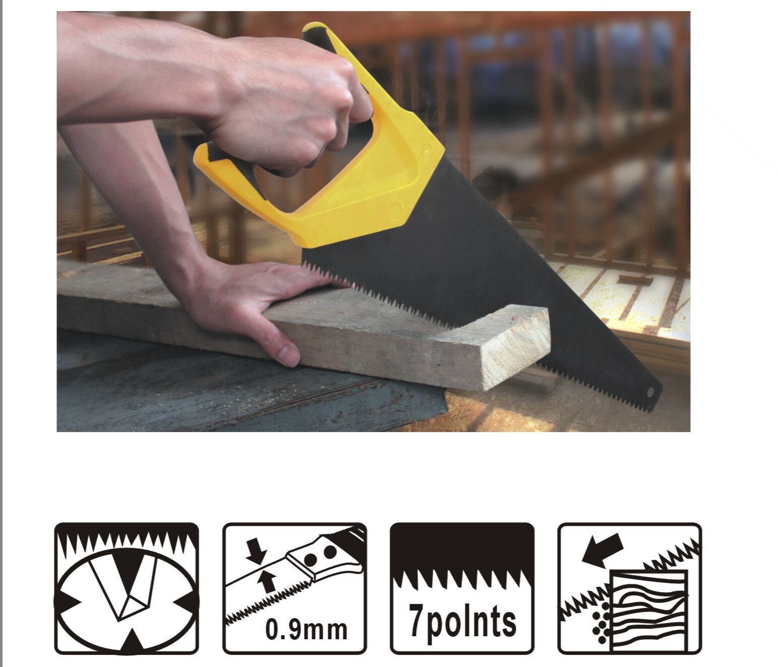 20-Inch Hand Saw with Rubber Grip Handle