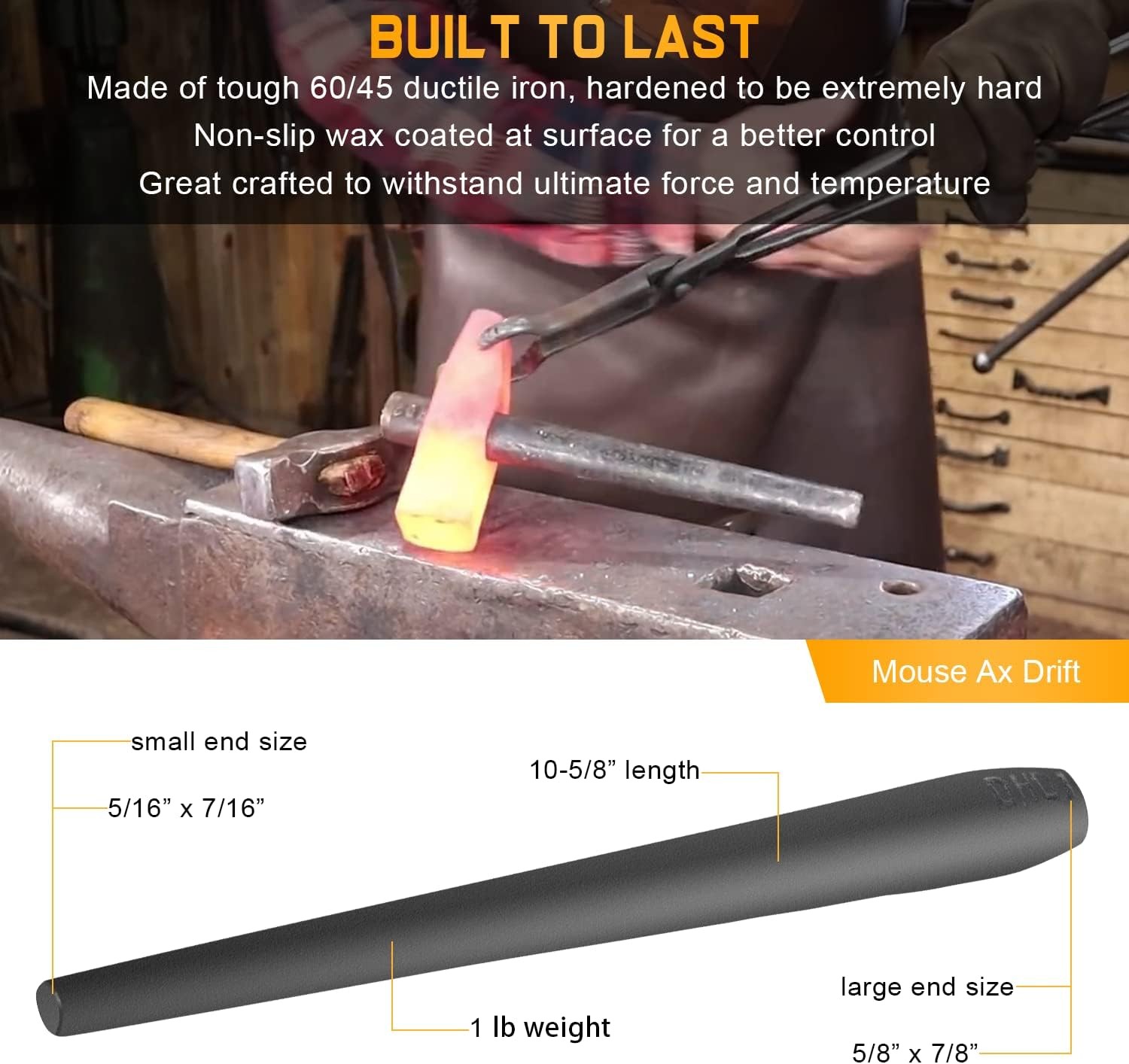 3-Pack Blacksmith Drifts Kits Large Hammer Tomahawk Mouse Ax Drifts Hammer Tools