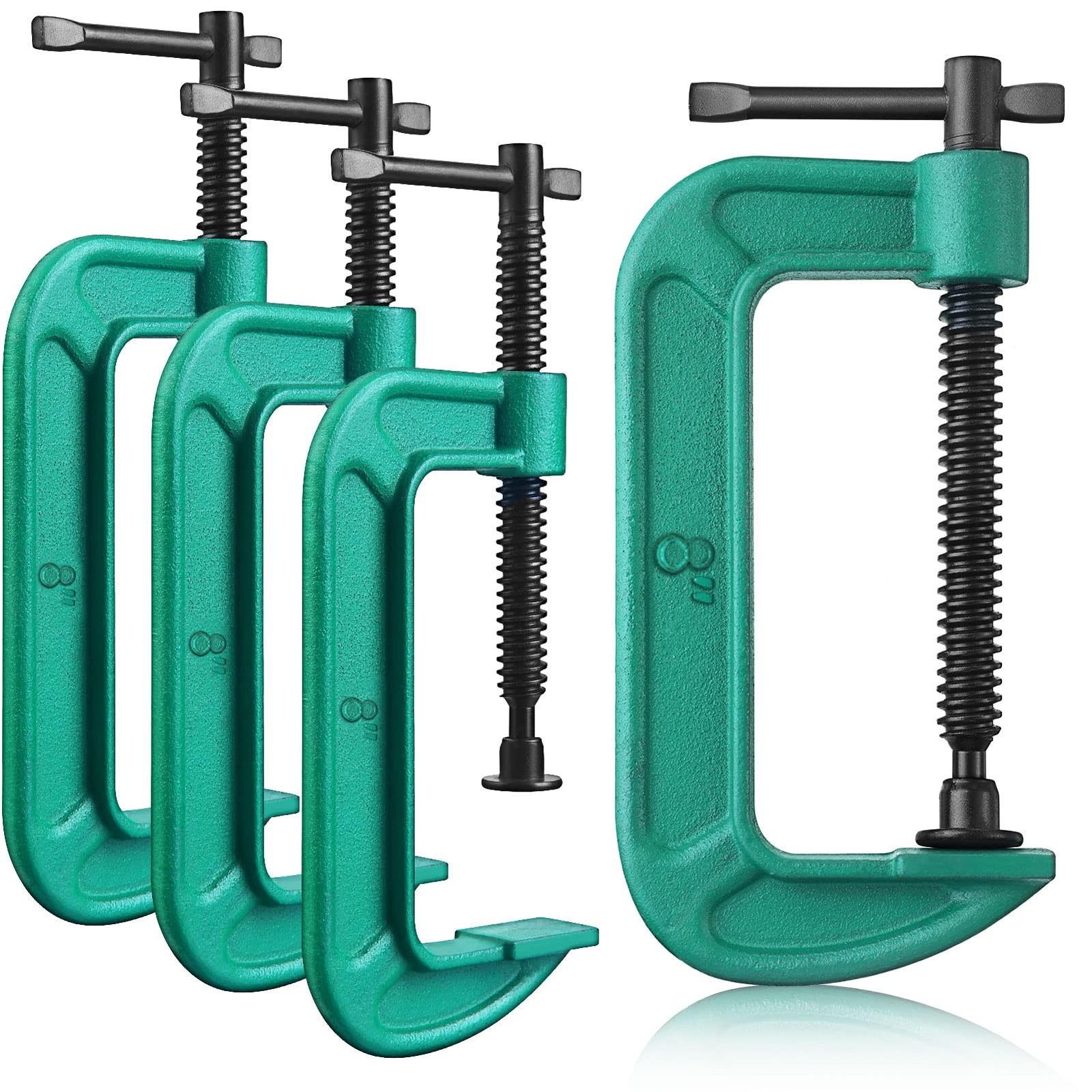 4 Pcs C Clamp Set 8 Inch Heavy Duty G-Clamps Automotive and Wood Working Clam…