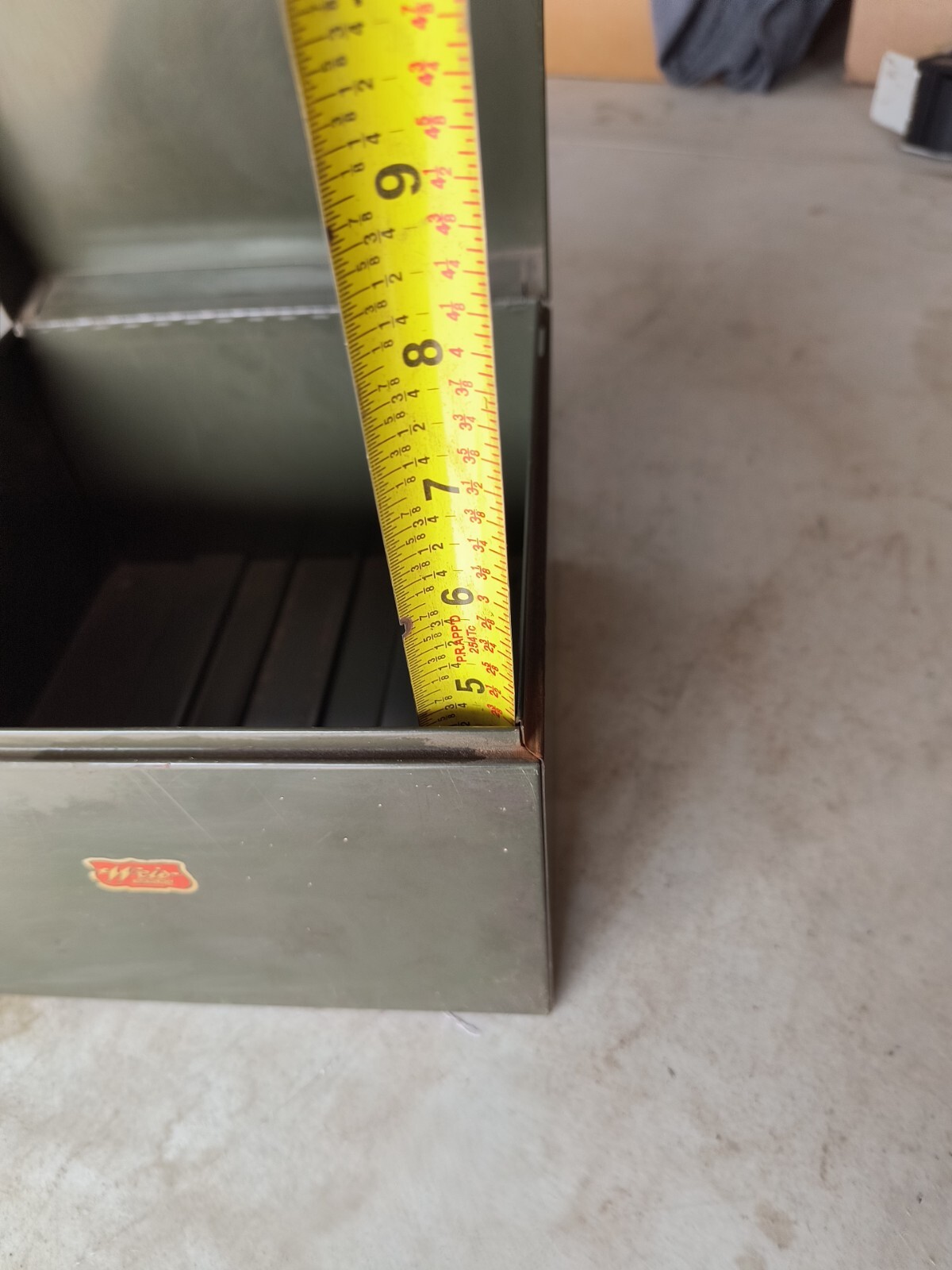 1 Vintage Industrial Green Metal Bin Storage W/Hinged Lid By WEIS MONROE, MICH.