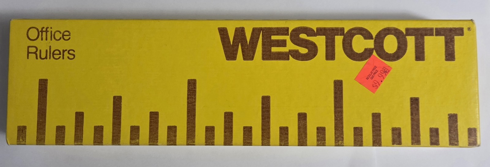 Vintage WESTCOTT 12″ Ruler Lot Of 10 Wooden-Metal Edge Complete Set w/ Box / New