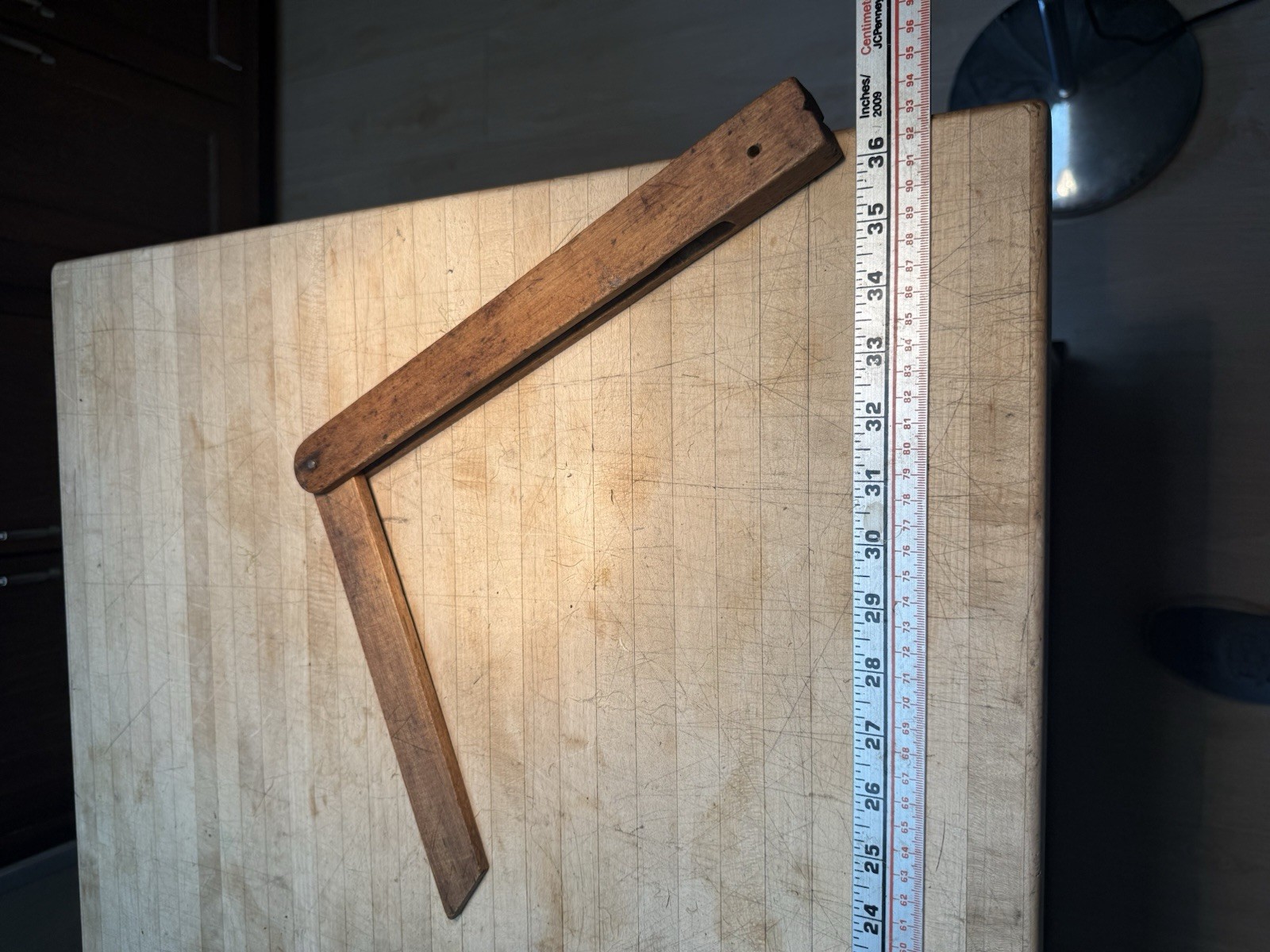 Vintage Early 13 Inch T Bevel Square Primitive Homemade Tool ￼