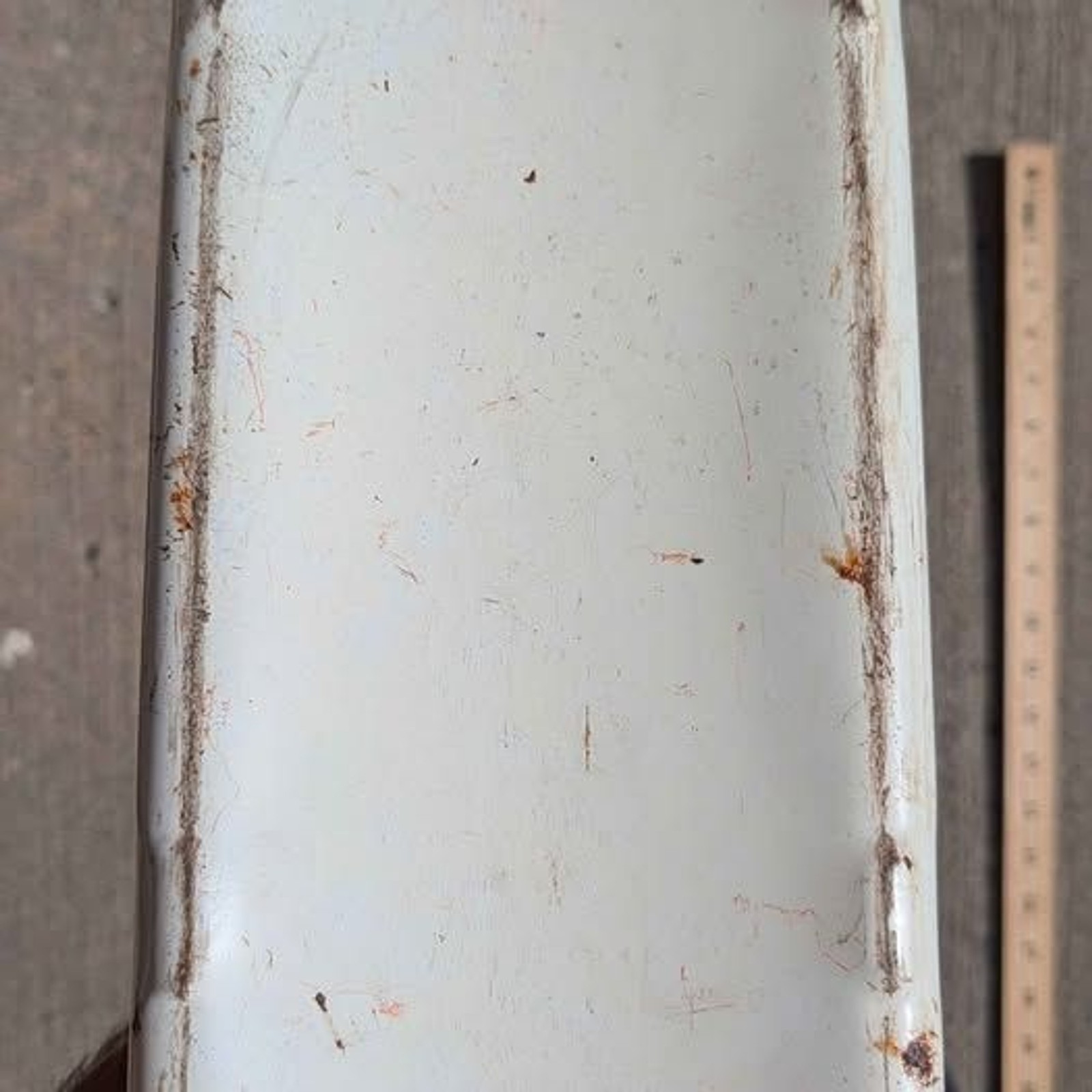 Vintage Tan Metal Toolbox Caddy Handle Flower Graphics Clean Bottom Craft