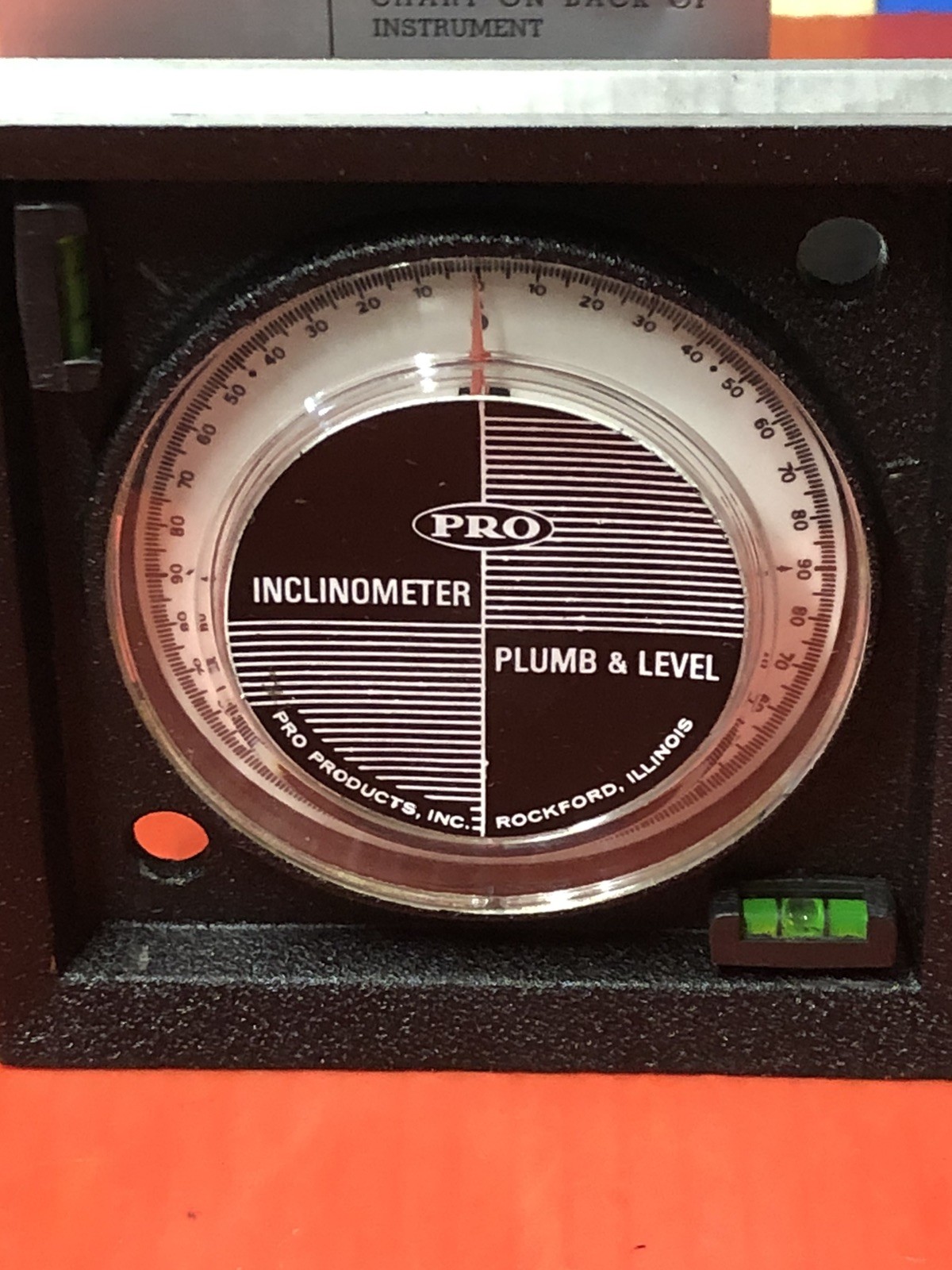 PRO INCLINOMETER Model 1100-2VM. USA MADE. Pro Products Inc. Rockford, Illinois