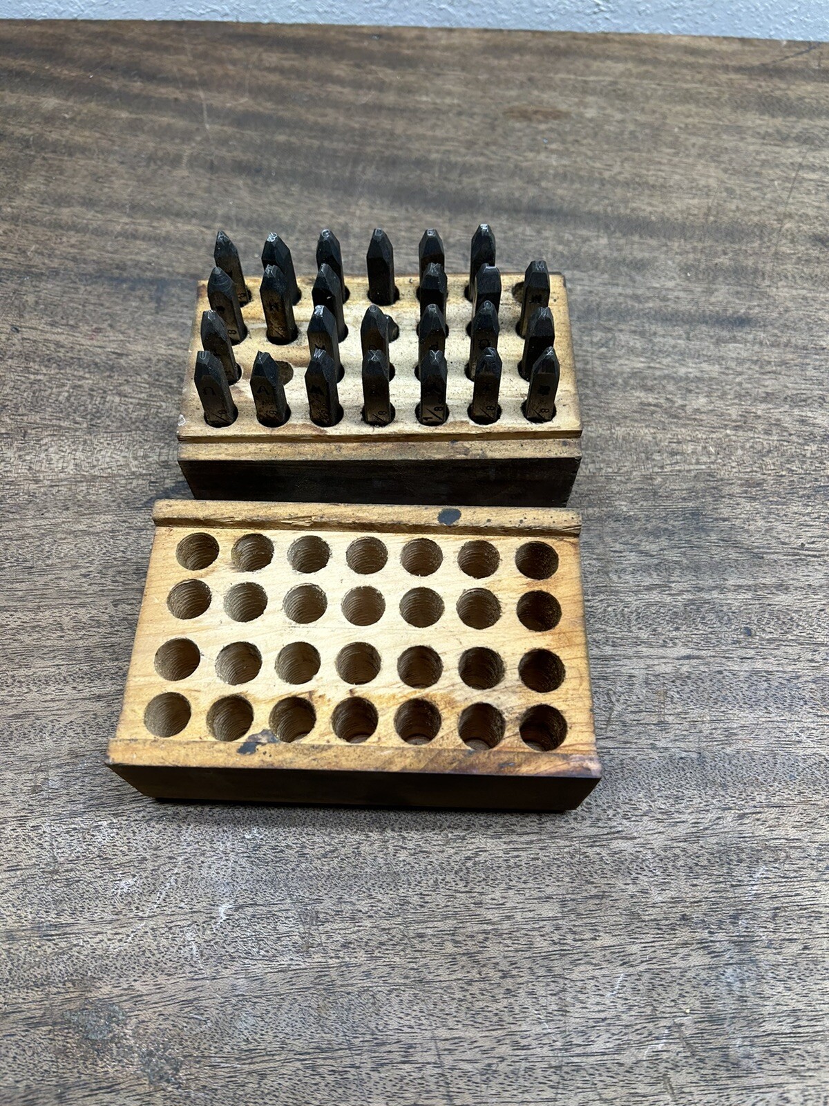 VTG SEARS CRAFTSMAN 1/8″ MACHINE CUT STEEL LETTERS PUNCH STAMP SET~ missing S,G