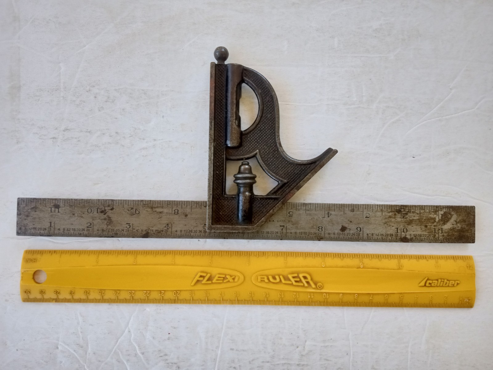 Antique UNION TOOL Co. Orange MA 12″ Adjustable Combination Square & Level Tool