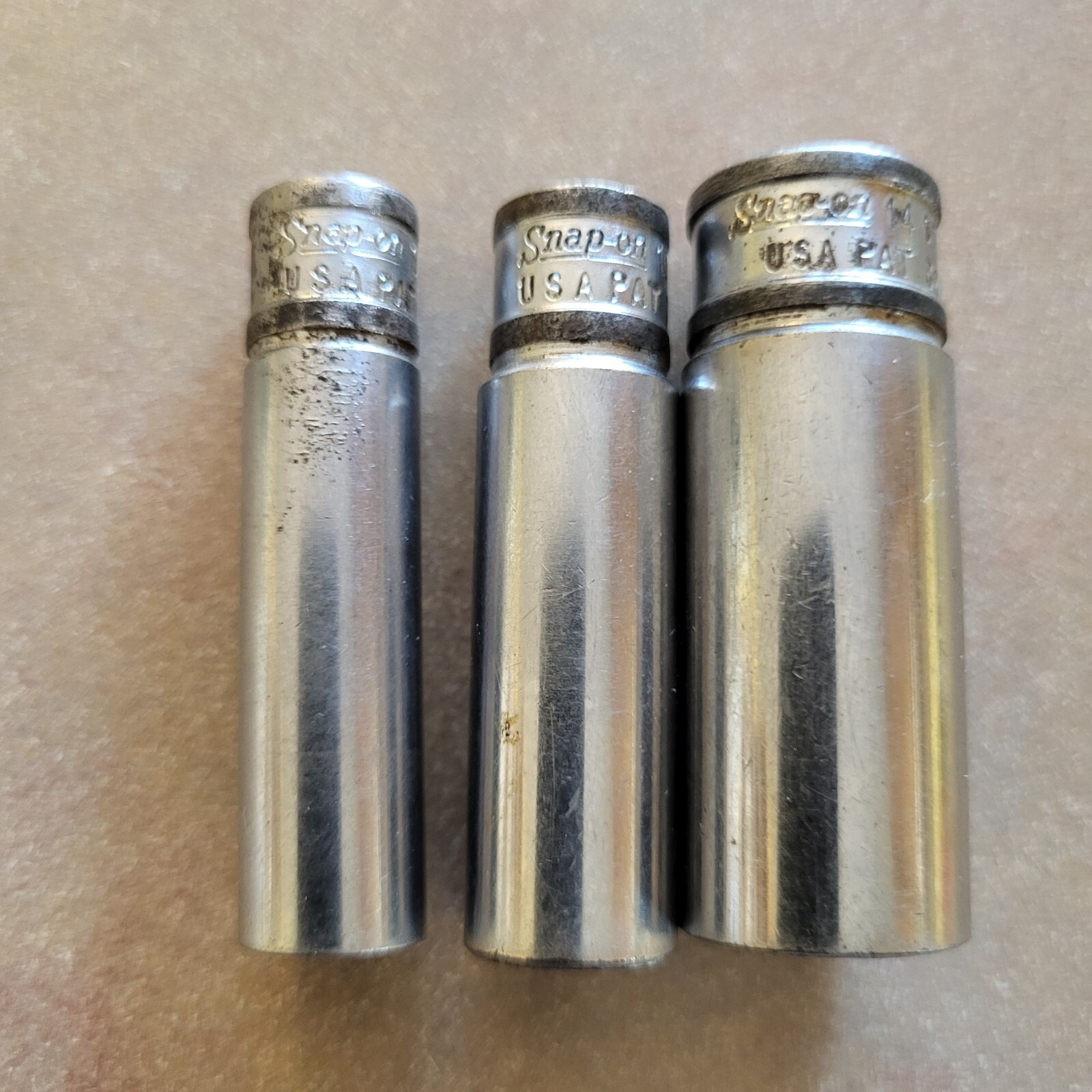 SNAP-ON TOOLS STMM Series – 1/4″ Dr Deep Socket Lot 9mm 10mm 14mm 6 Point – USA