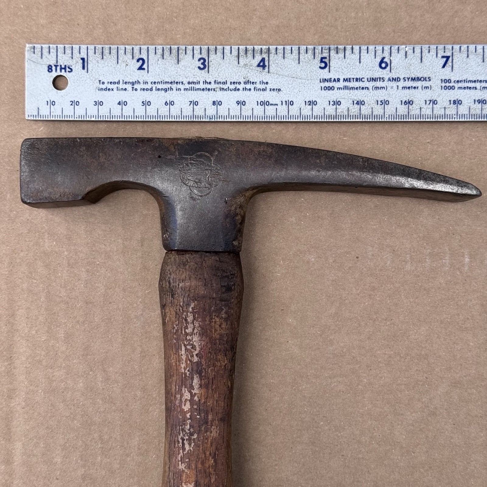 Vtg Belknap Blue Grass Bricklayer’s Hammer Masonry Mason’s Tool Louisville KY