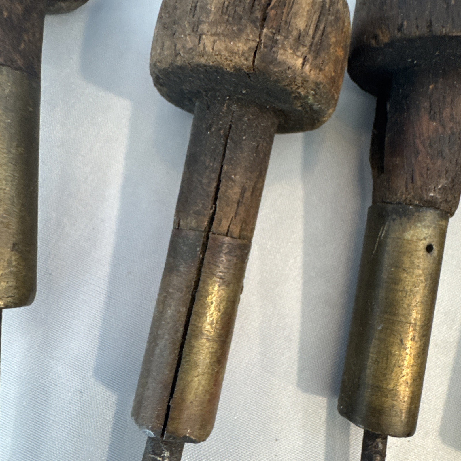 Lot Of 15 Antique Engraving Tools. Wood Handle With Brass And Steel