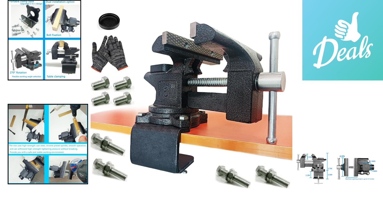Professional Grade Bench Vise with 3300lbs Strength & Dual Installation
