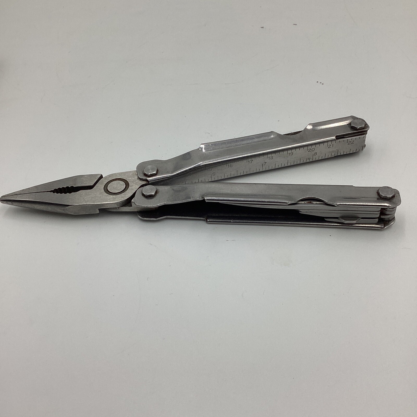 Vintage Gerber Stainless Steel Multi-Purpose Switch Blade Tool + Leather Holder