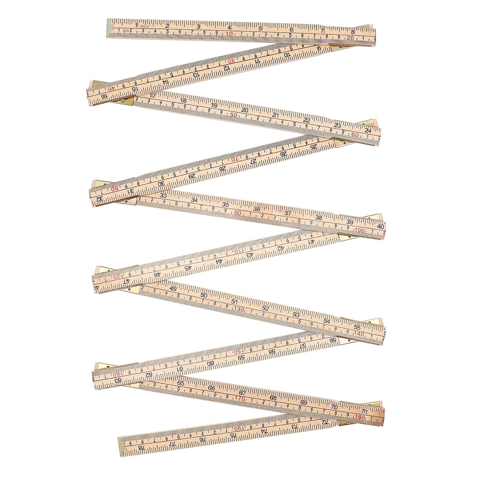 Jeemiter Heavy-Duty Wood Folding Rule, 6.5FT/2M Hardwood Carpenter Ruler with…