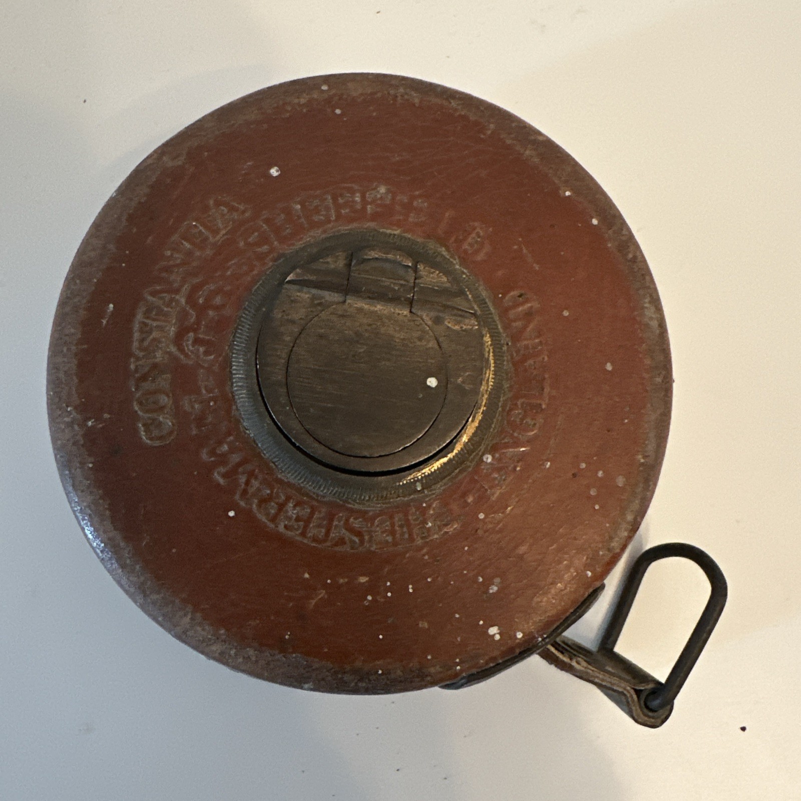 Vintage Chesterman Sheffield Tape Measure Leather Stitched 33Ft Made In England