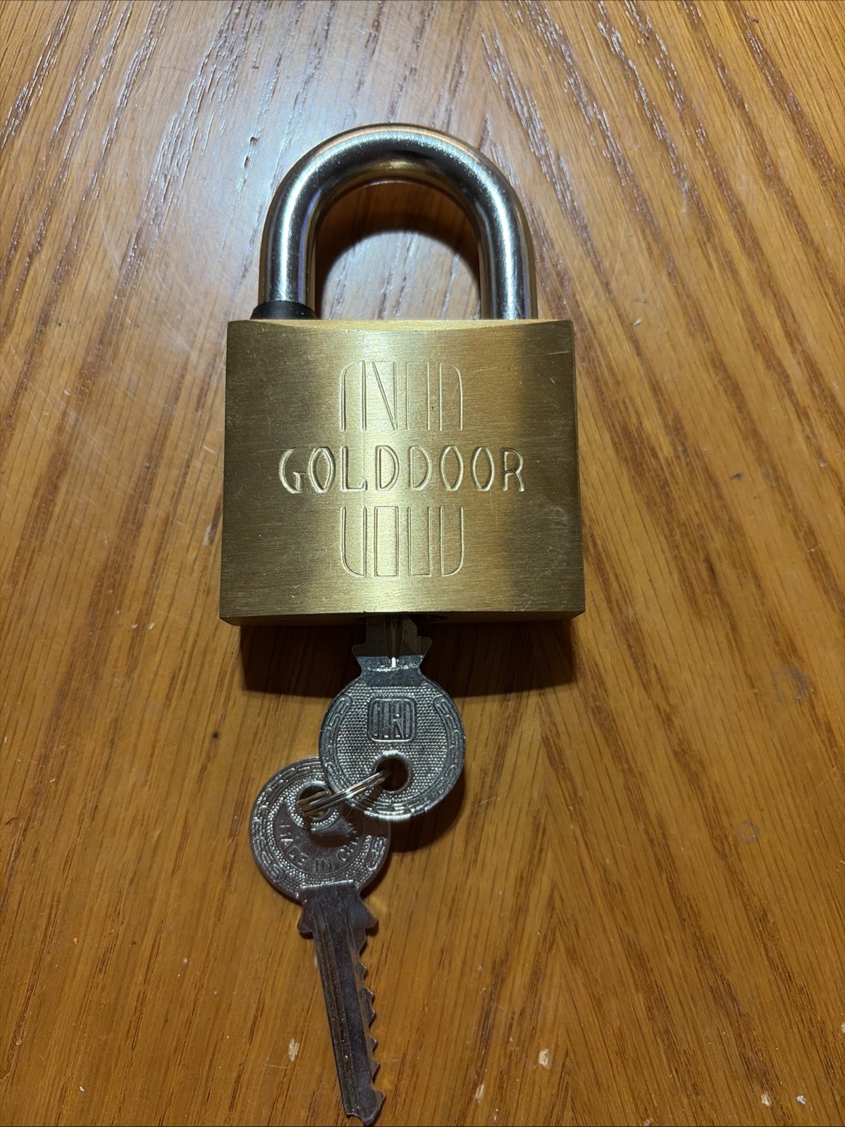 GOLDDOOR Hardened Padlock Lock With 2 Keys Approx 3.5” Height x 2.25” Width