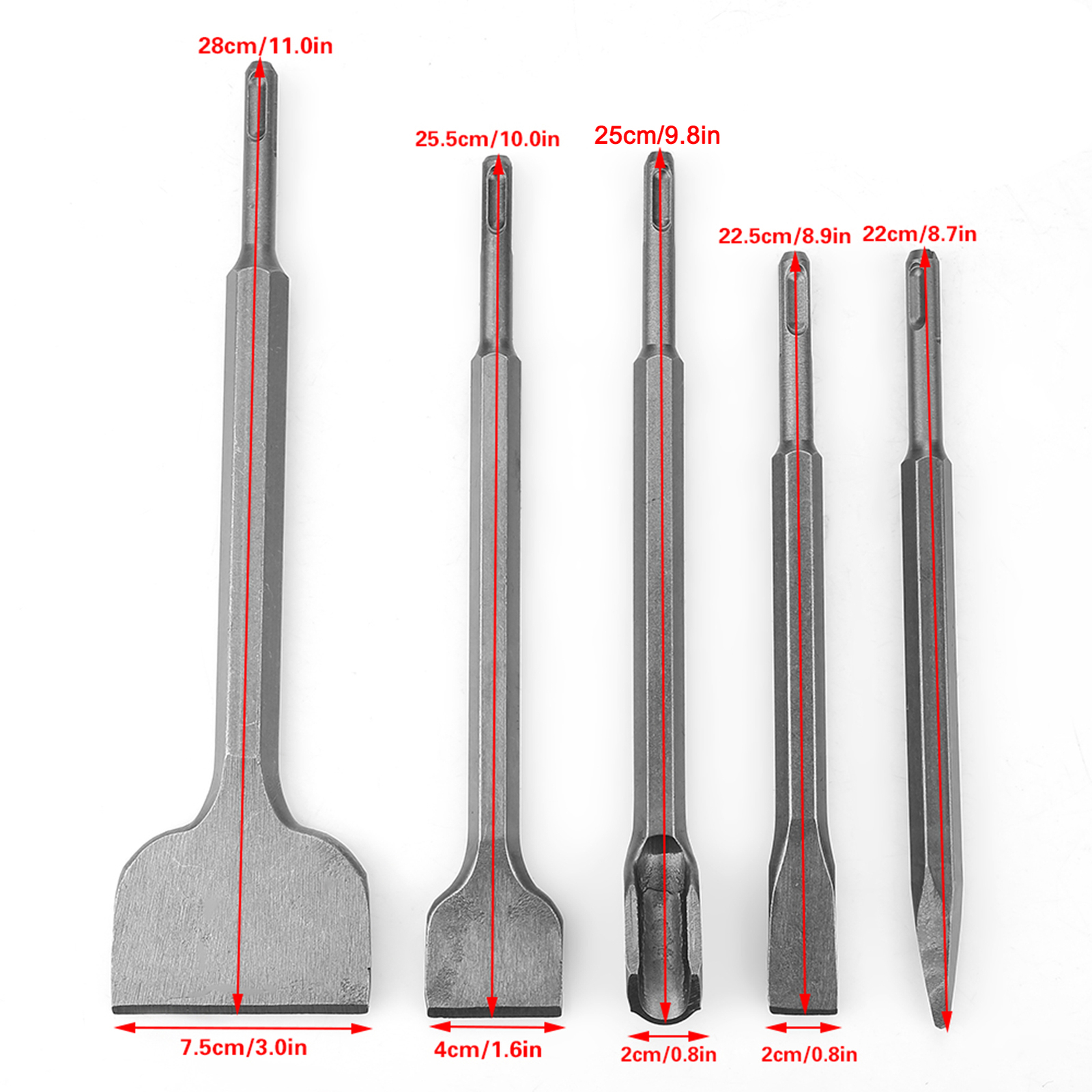 5pcs Different Type SDS Plus Bits Chisel Set For Electric Hammer♡