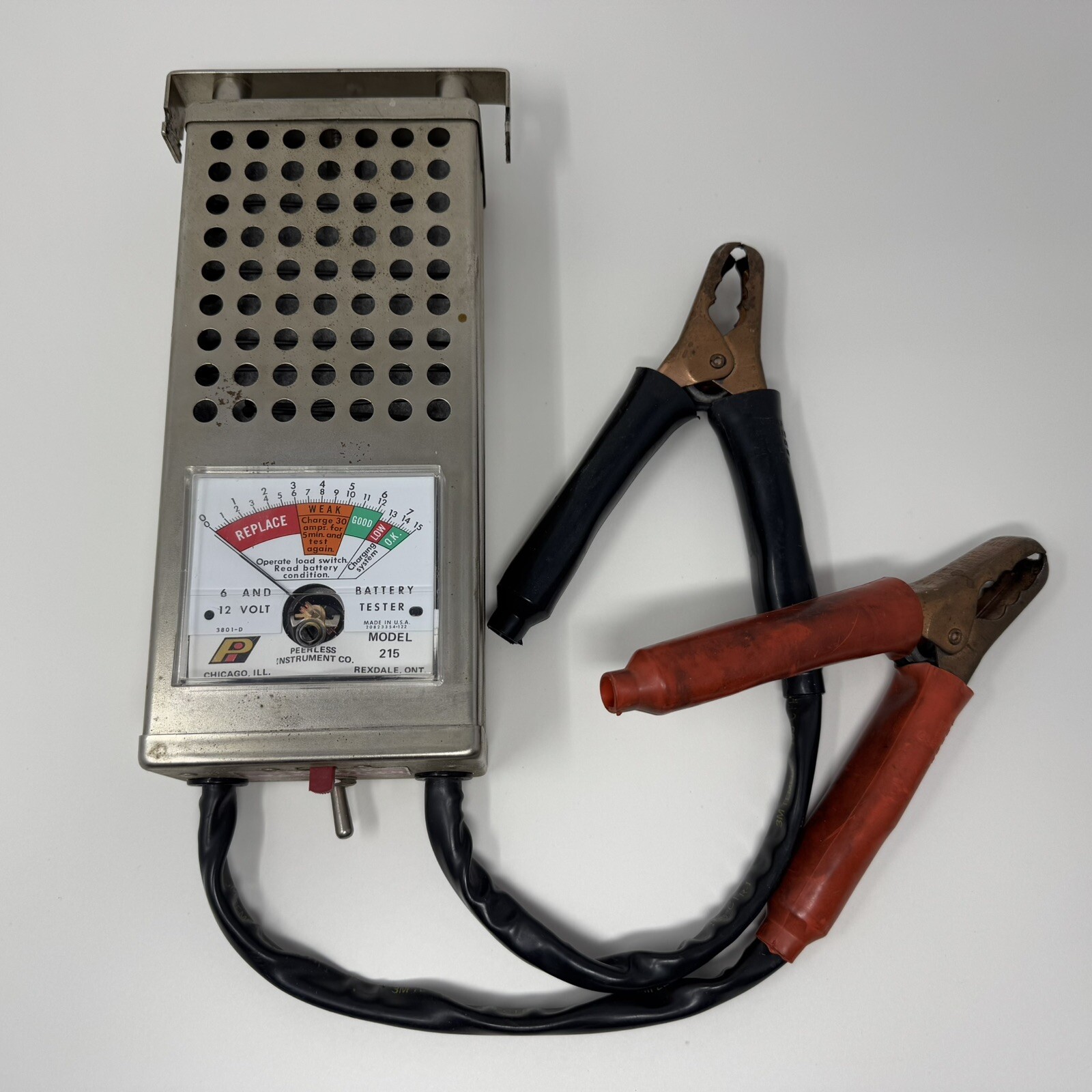 Vintage Peerless Instruments Batter Tester Model 215 Tested And Working USA