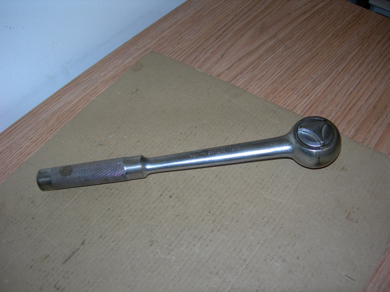 Duro-Chrome No.675, 1/2″ Drive 10″ Long Round knurled Handle Ratchet, USA