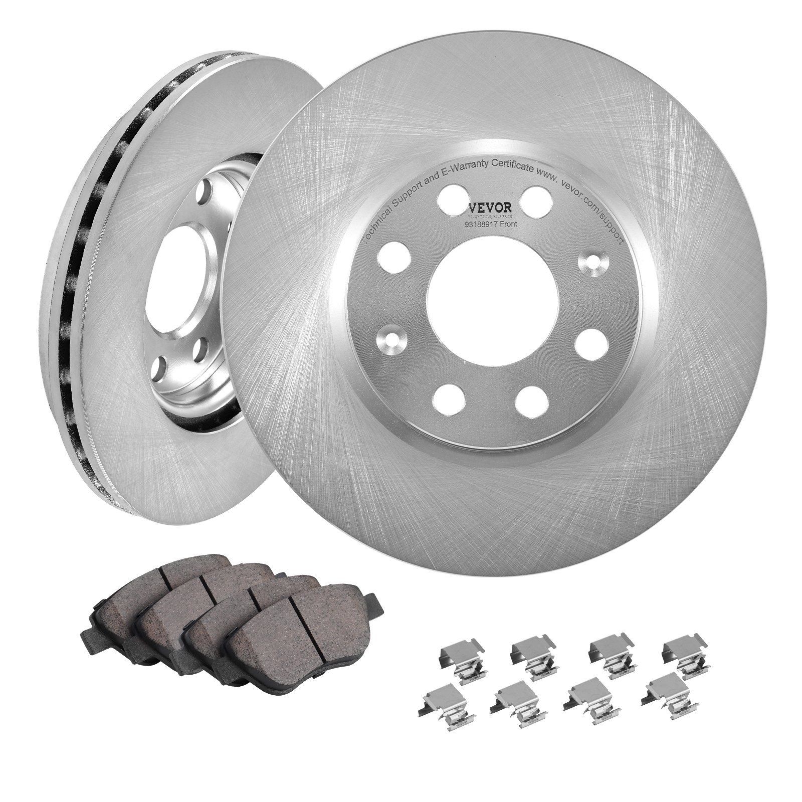 Front Brake Assembly 257mm Ceramic Pads Rotors 10.1in HT250 Rustproof Coating