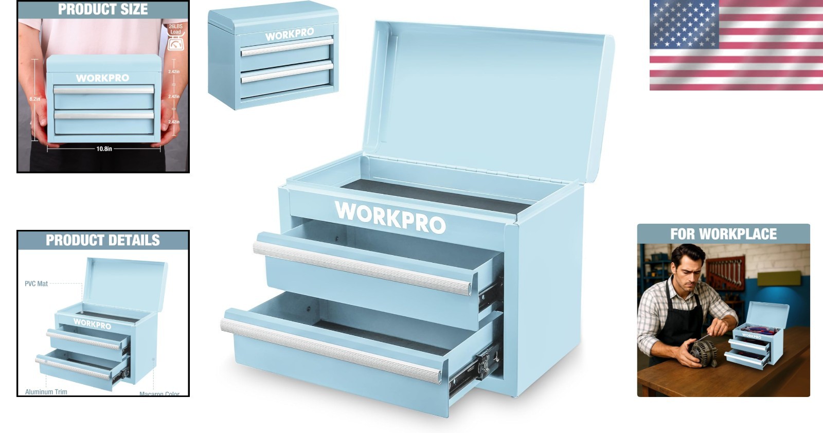 Stylish Metal Mini Toolbox in Macaron Blue – Durable & Compact Storage Solution