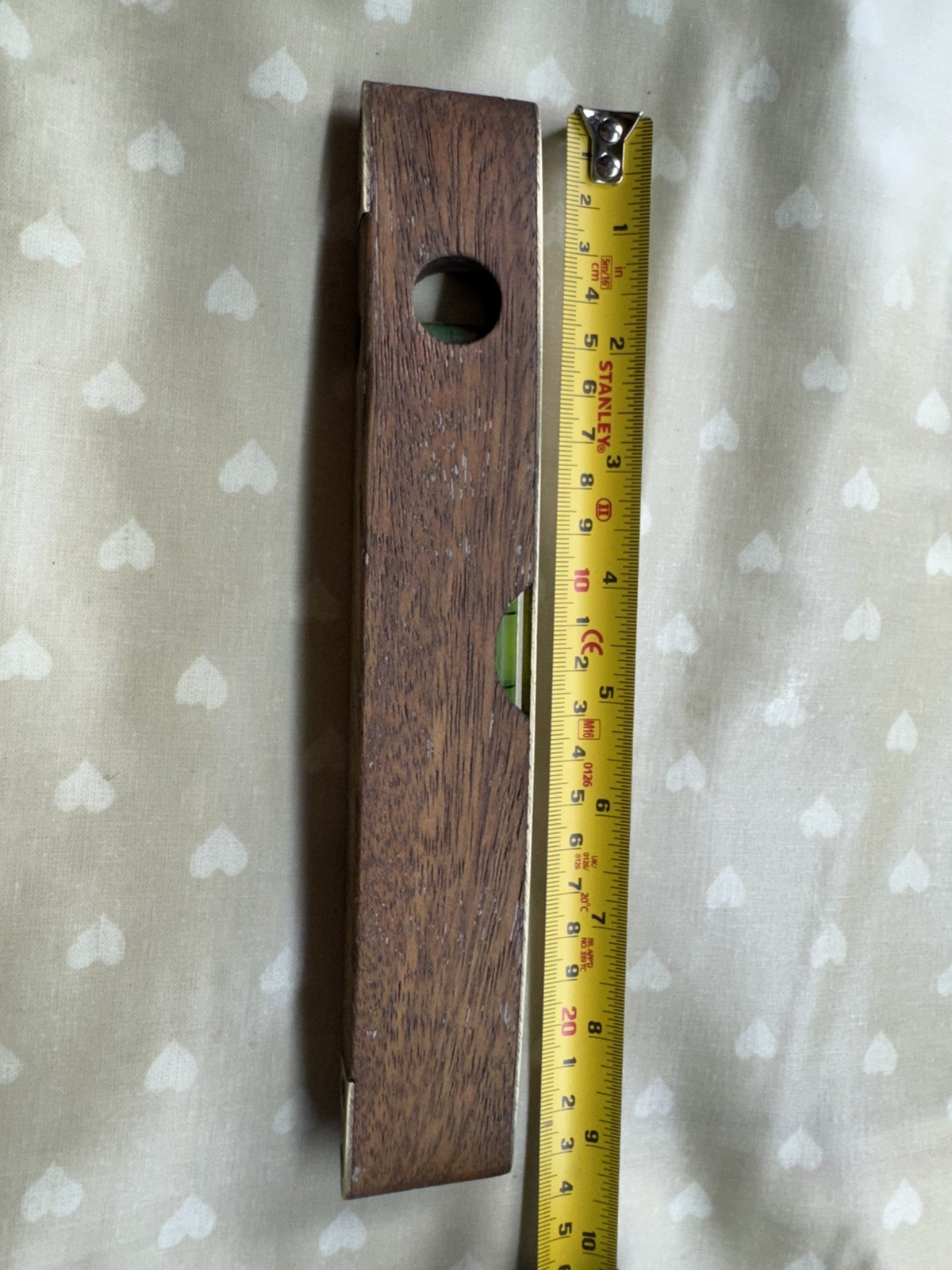 Vintage Spirit Level Brass and Wood Dual Window J Rabone & Sons #1626 Birmingham