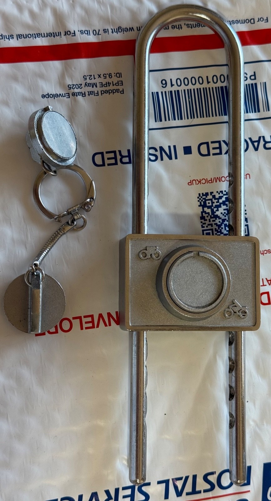 VINTAGE 1970’s JET MAGNETIC PAD LOCK W/ HOOK ADJUSTABLE / BICYCLE LOCK RARE_