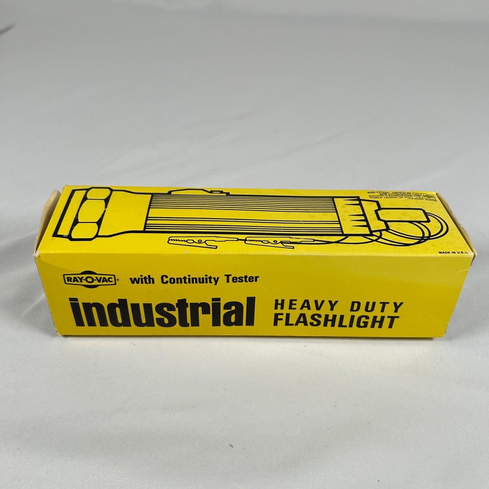 vintage RAY-0-VAC N22T Industrial heavy duty flashlight with continuity tester