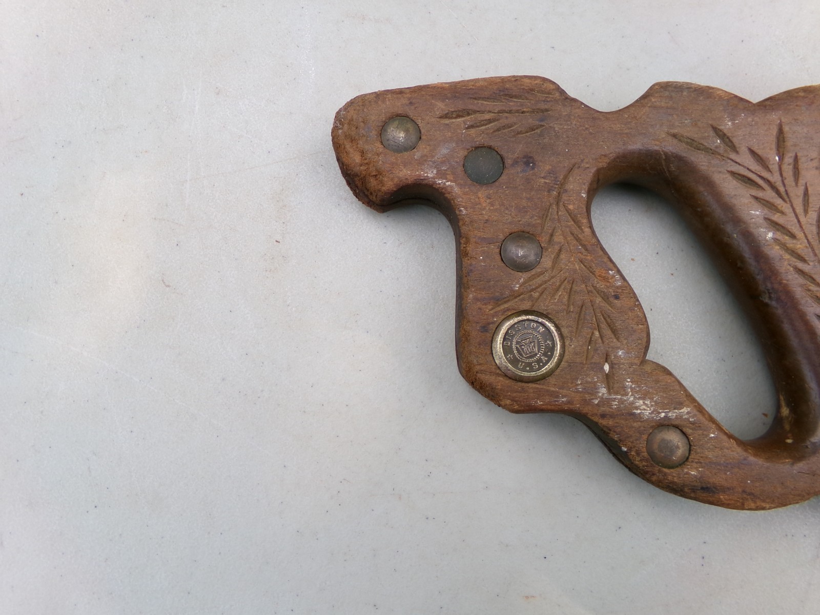 Disston USA Hand Saw Handle Vintage Woodworking Tool L22