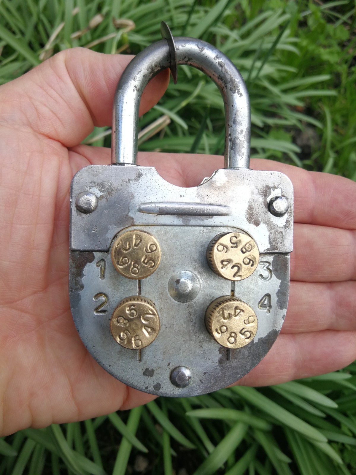 #3 vintage rare Antique New padlock USSR with 4 Code Combination Video