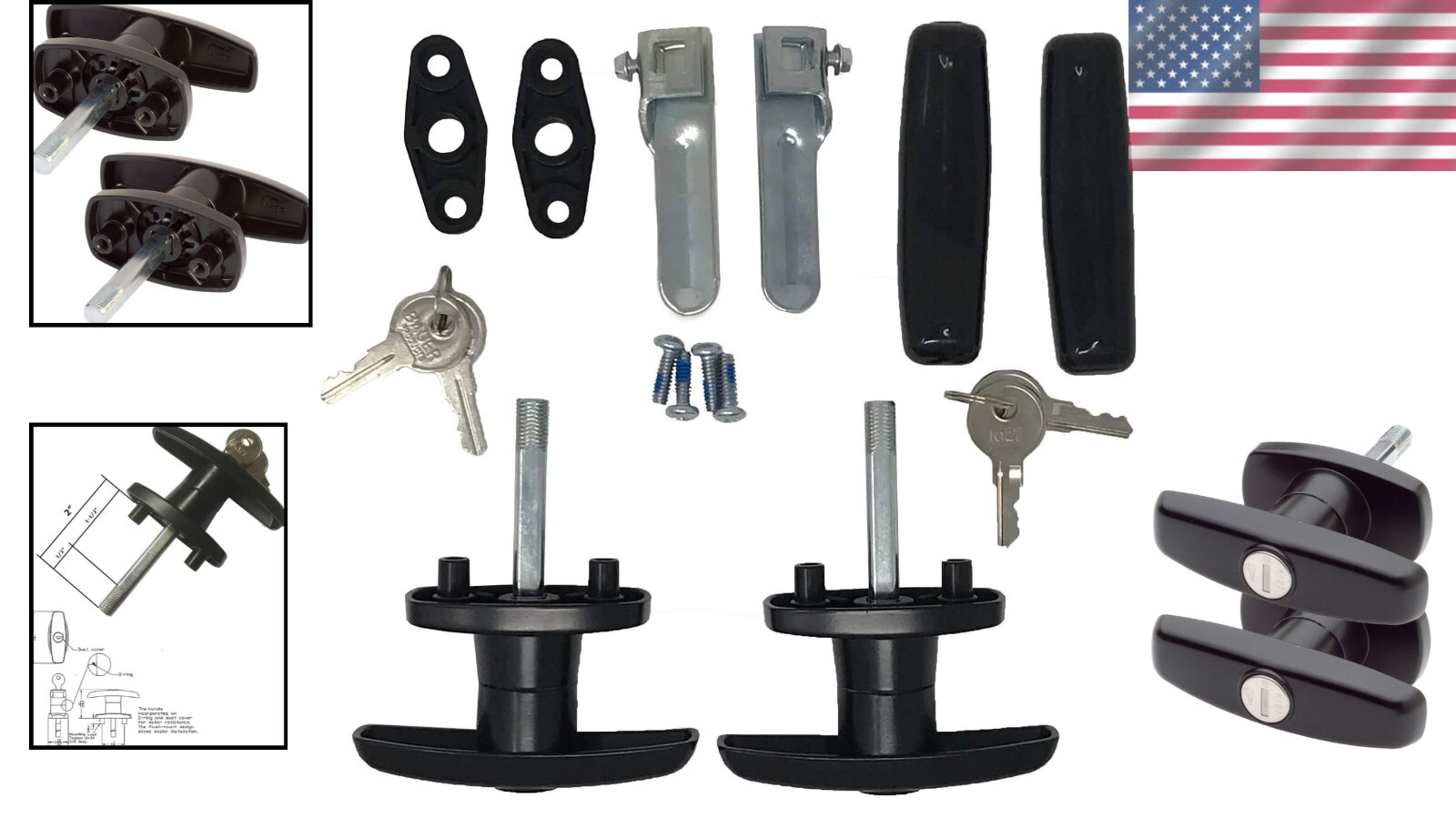 Easy Install T-Handle Lock Set for Vehicles – Alloy Steel and Zinc Components