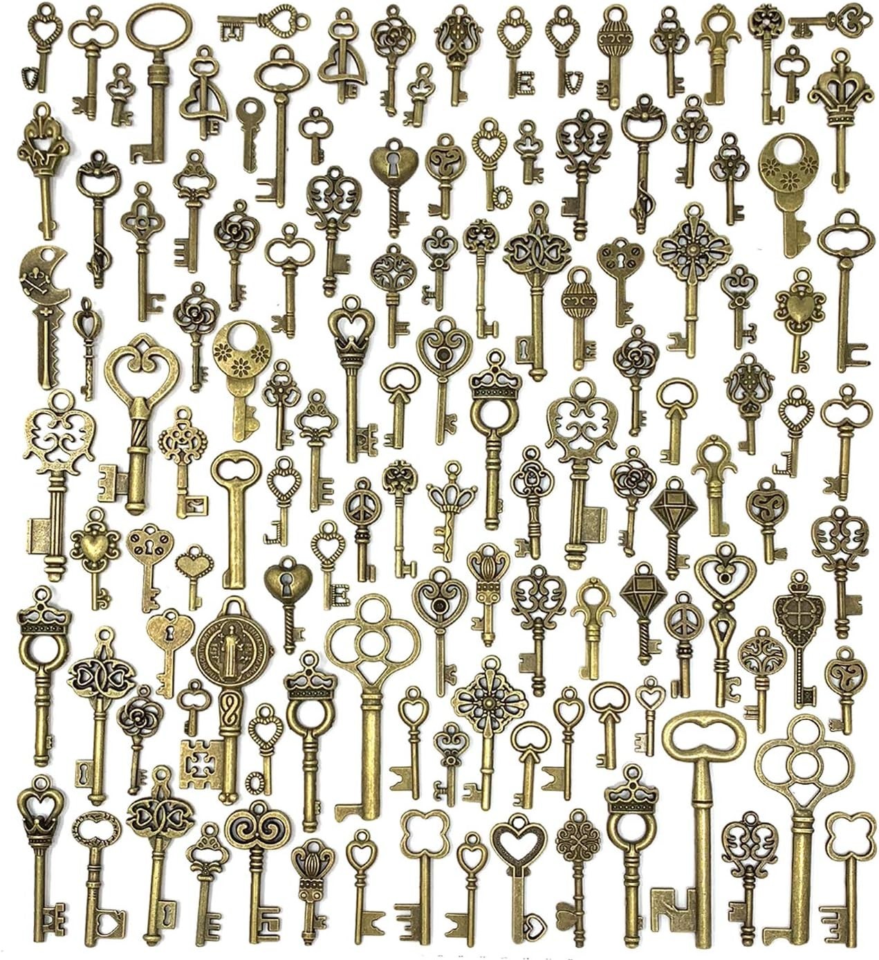 125 Beautiful Vintage Key Charms for Scrapbooking and Jewelry Making Projects