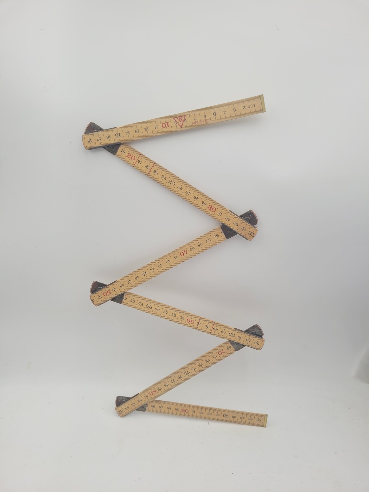 Vintage Hultafors 1m Wooden Folding Rule Dansk Norsk Carpenter Meter Stick…
