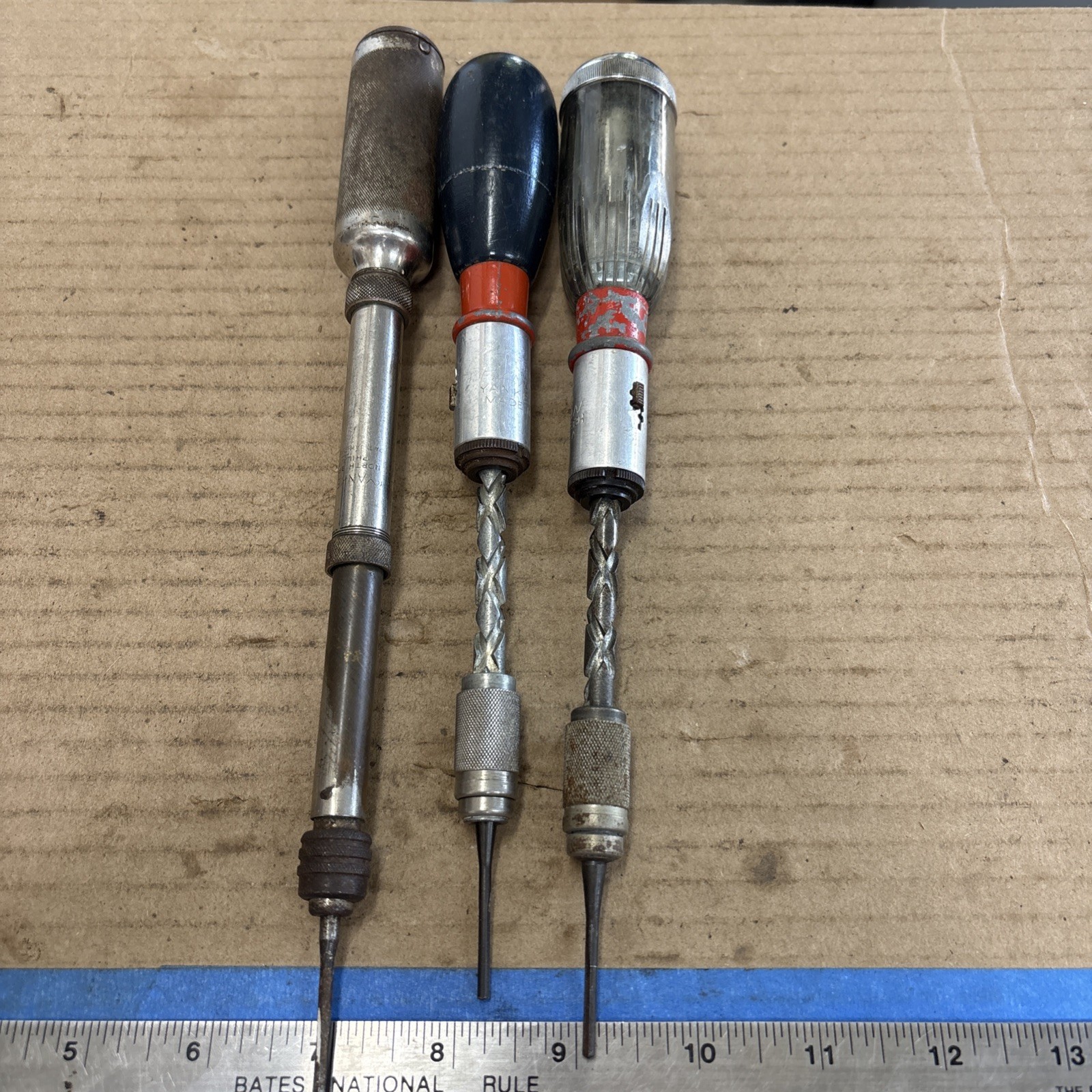 Vtg 3 Pc. North Bros Yankee No. 41 Push Drill & Yankee Stanley 1133H & 233H