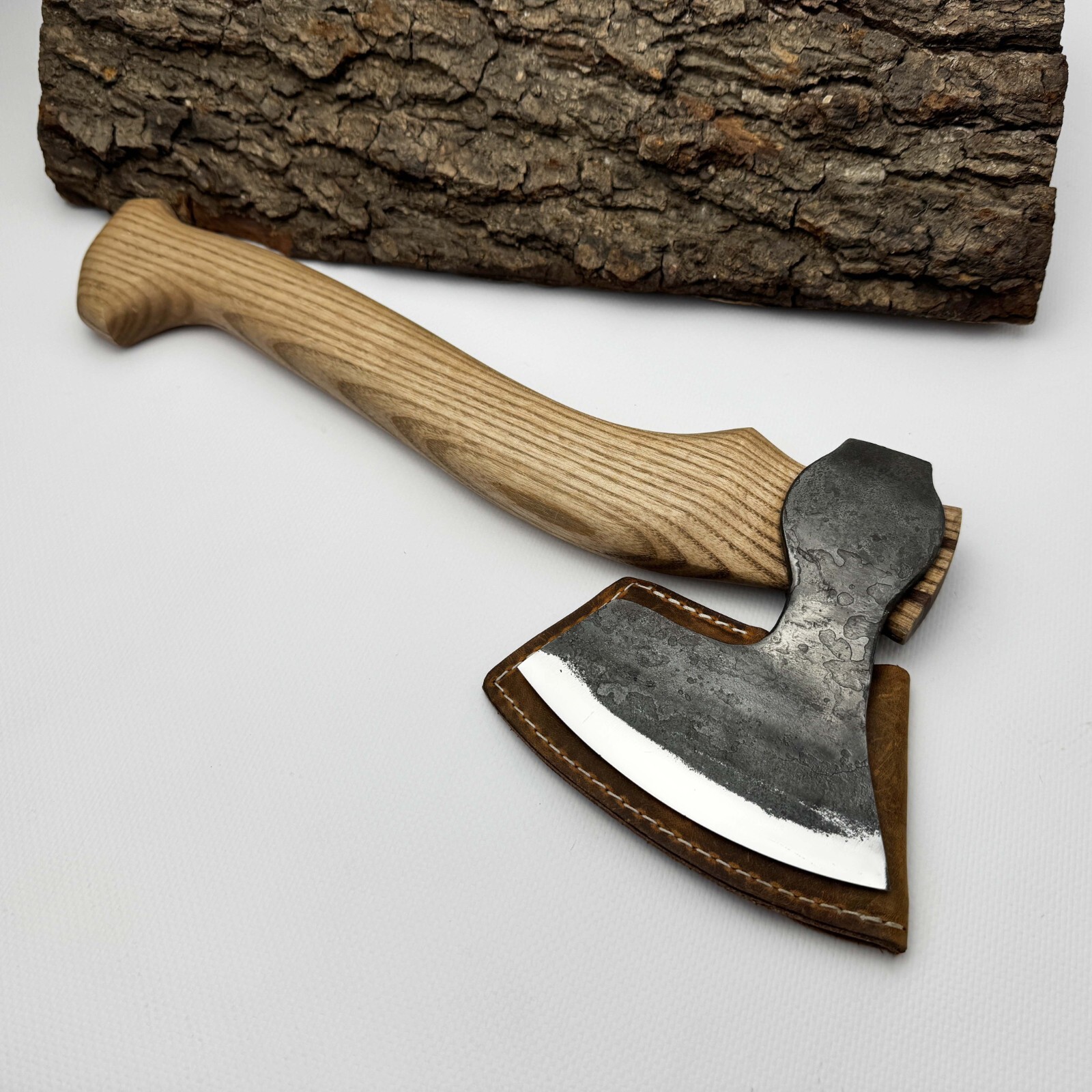 Carving Axe – Hand-Forged 52100 Steel, Ash Handle, Sheath, Ready to Use