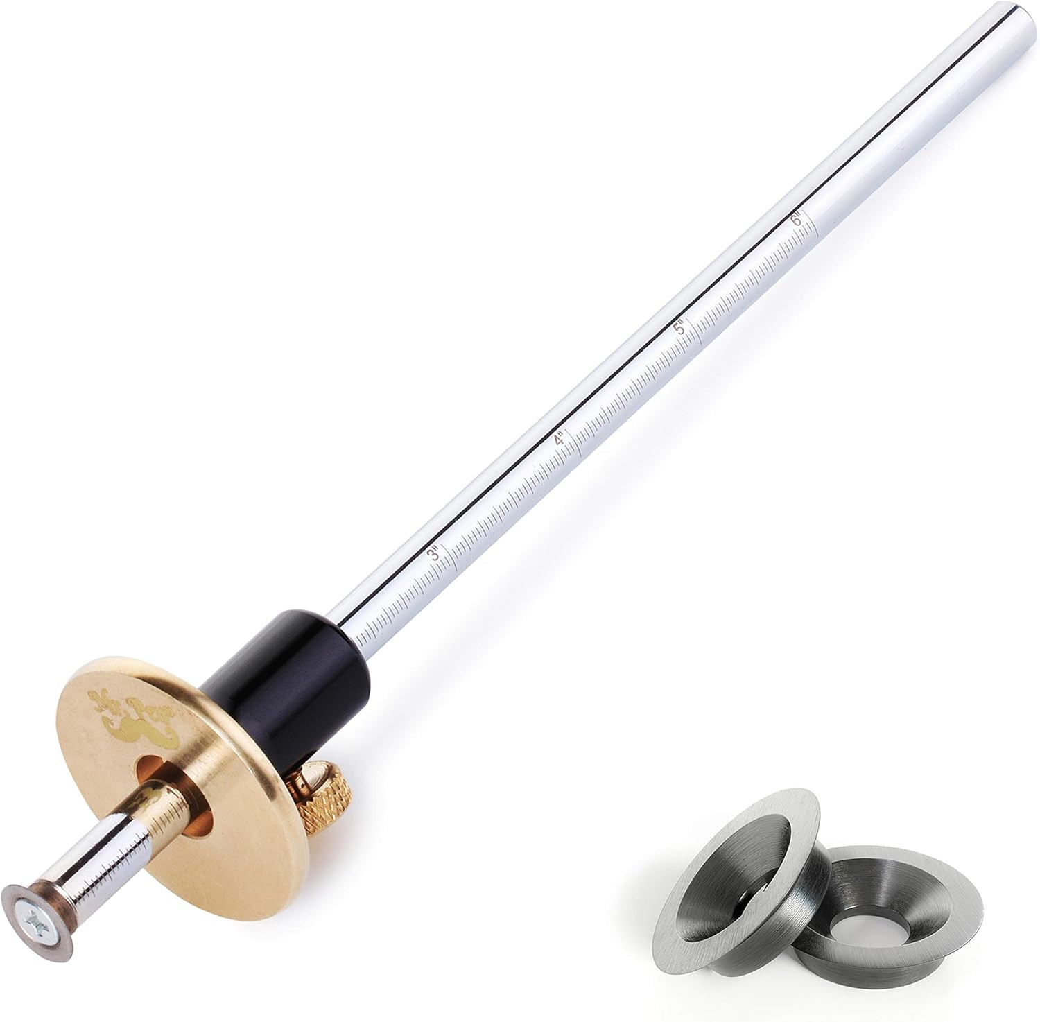 Wheel Marking Gauge, 2 Extra Blades, Laser Engraved Graduations, Solid Brass Fac