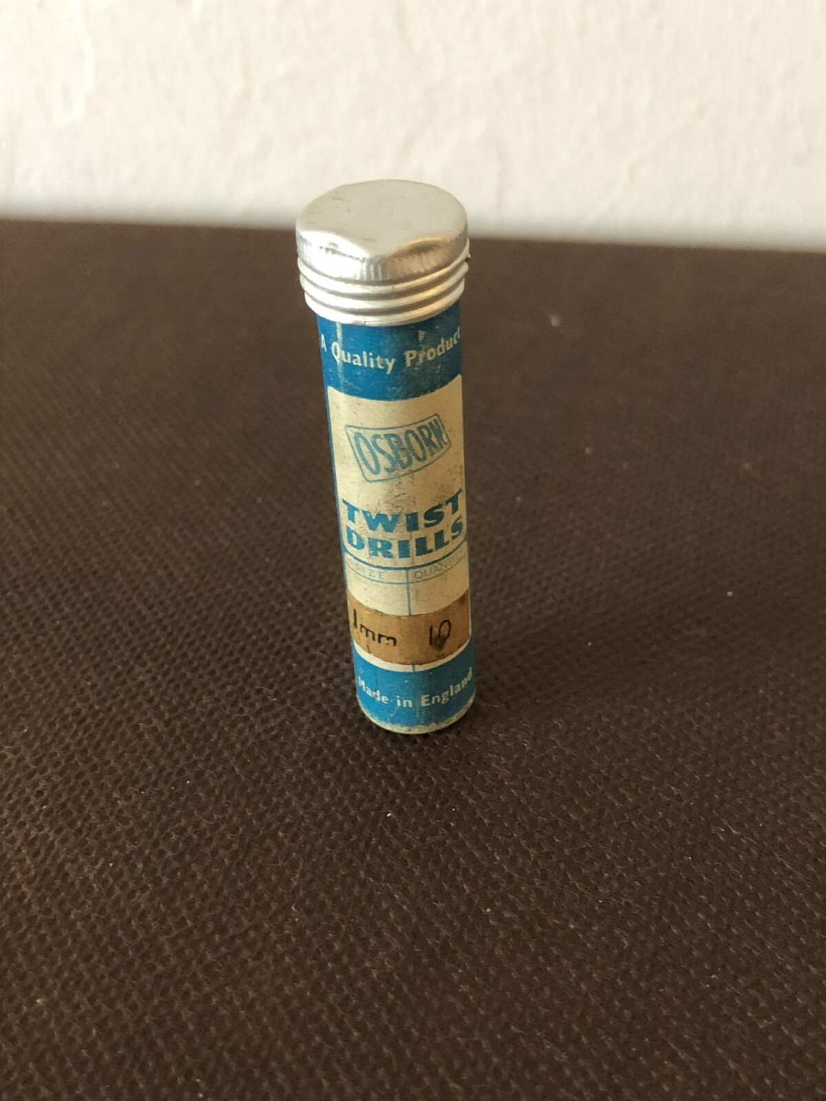 Vintage small tube Osborn Twist Drills, 1mm, Mushet Tools Ltd + mixed contents