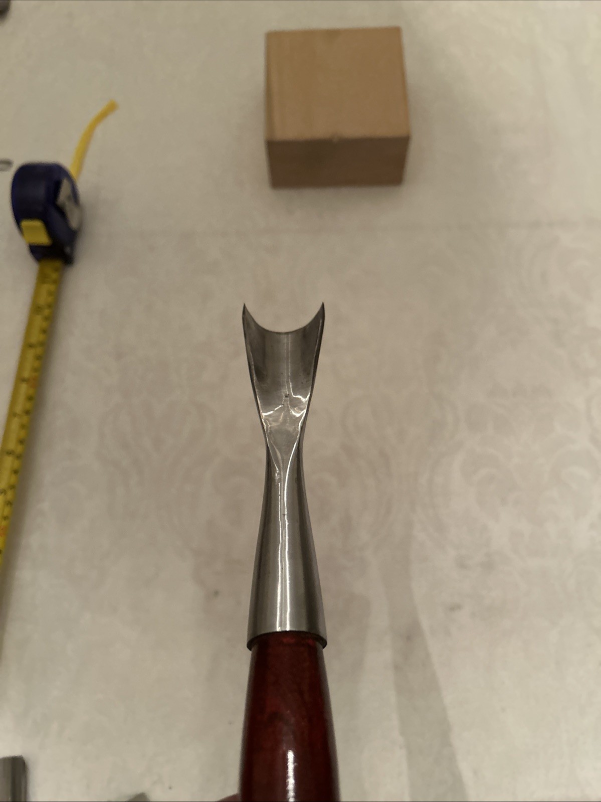 Home Forged # 11 / 32mm Socket Carving Gouge New Condition Sharp Fishtail Spoon