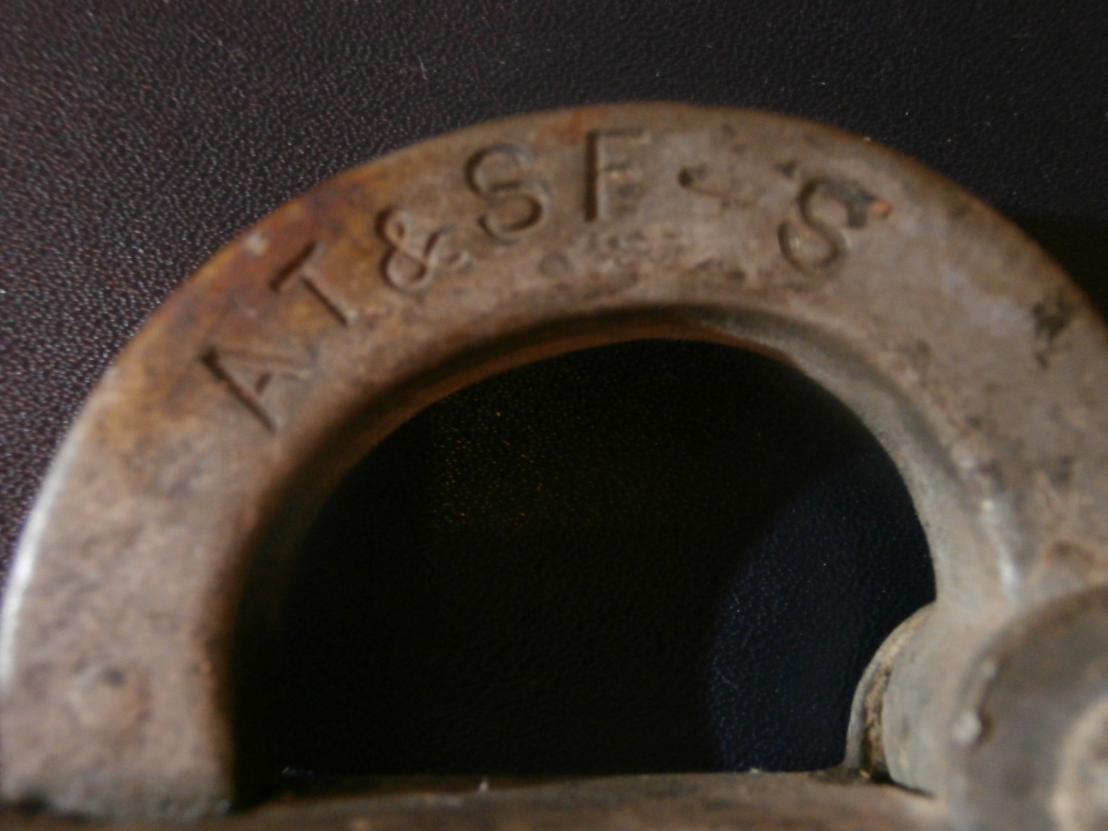 Antique Railroad Lock and Chain A T & S F-S 1967 LANC. PA. USA Locked No Key