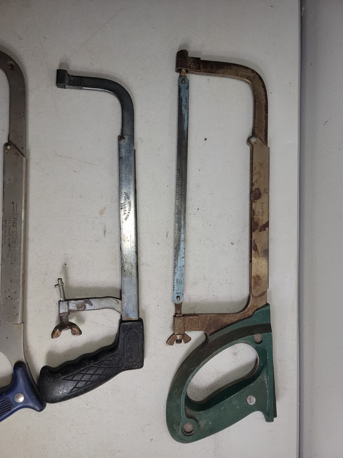 VINTAGE HACKSAW MEAT SAW LOT DISSTON PORTER 338 368 CRAFTSMAN CRESENT 104 RETRO