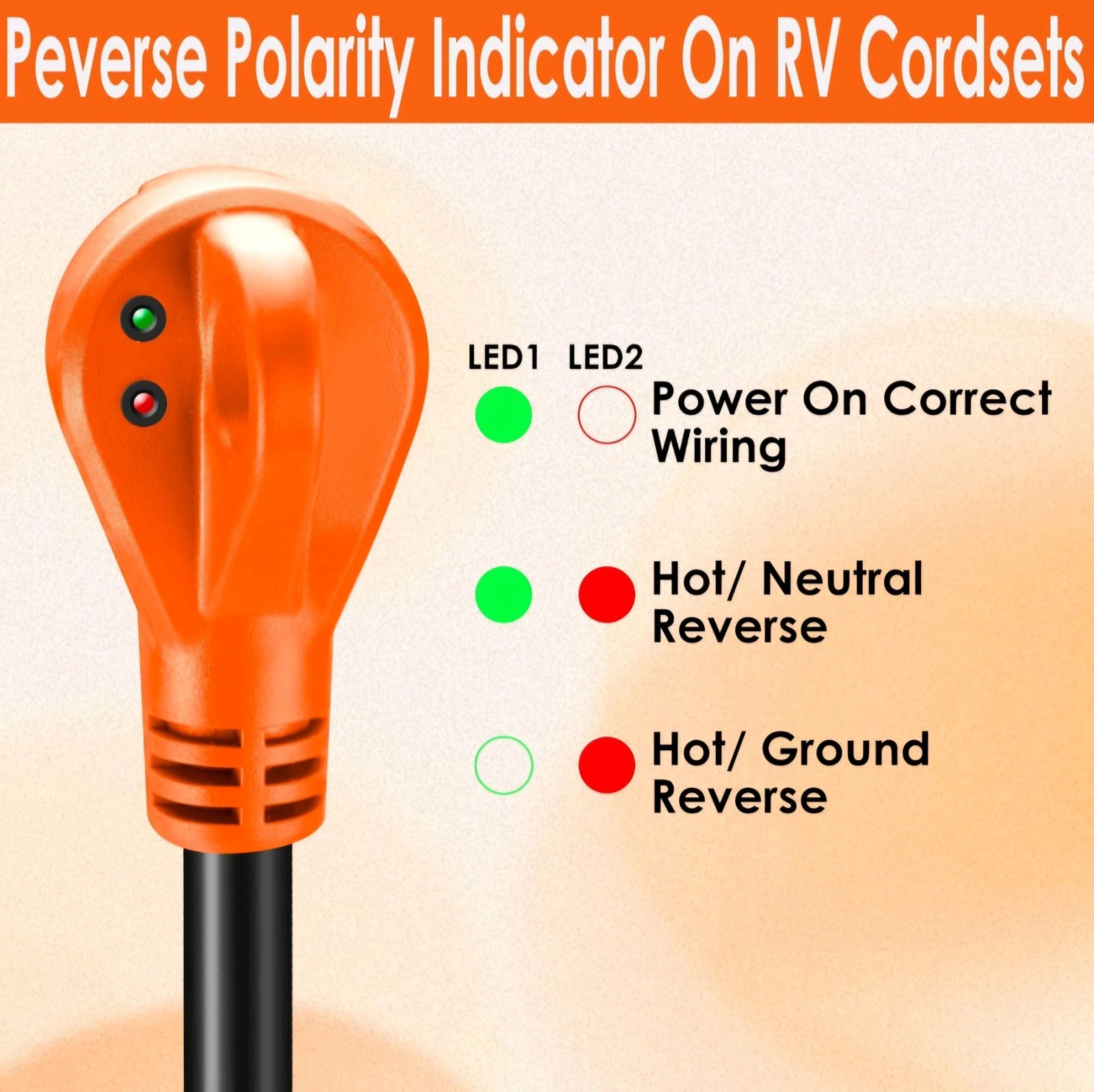 30 Amp RV Extension Cord,10 ft,Heavy Duty Generator Extension Cord with LED P…