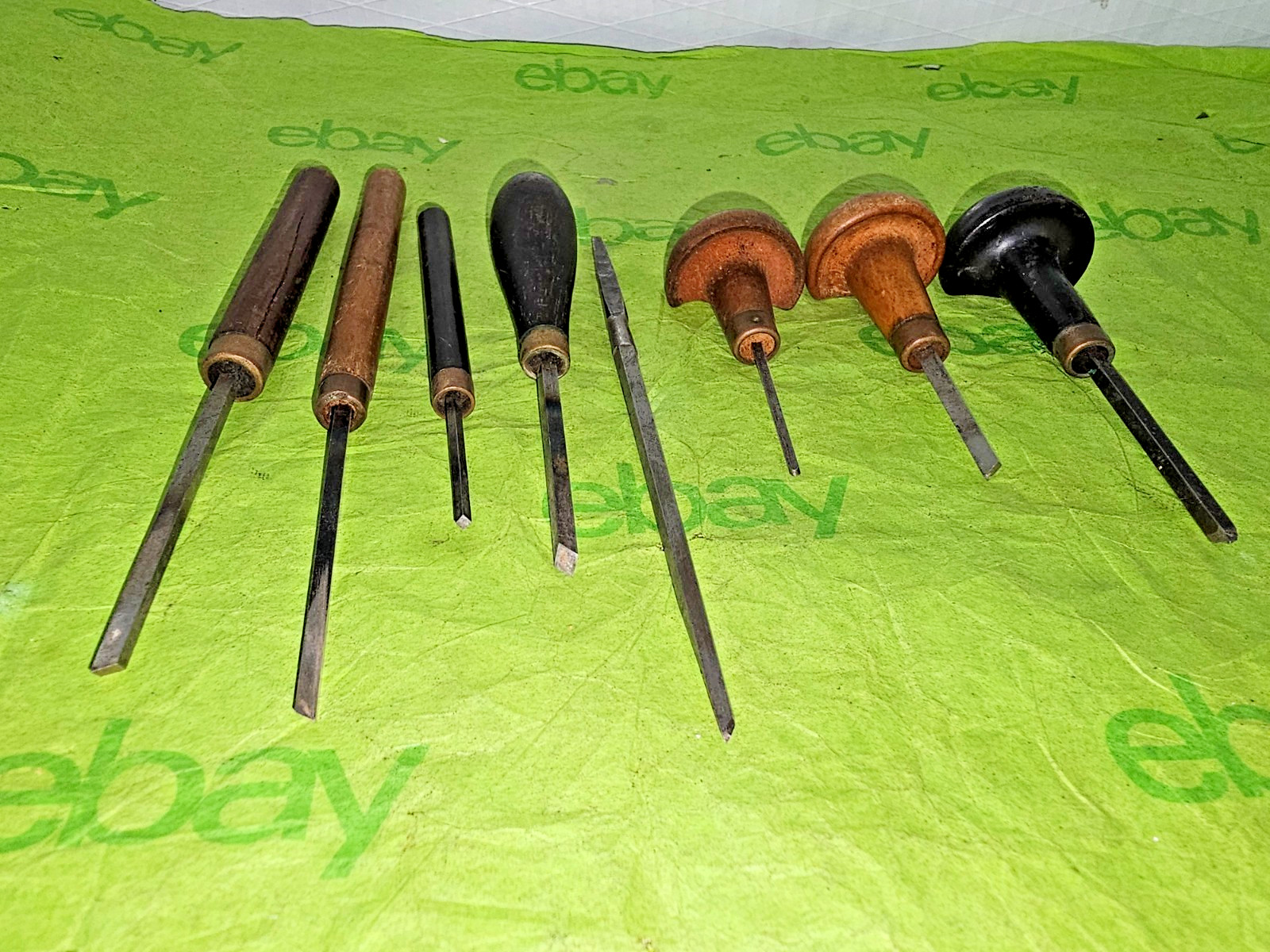 Lot of 8 Vintage Wood Leather Working Hand Tools