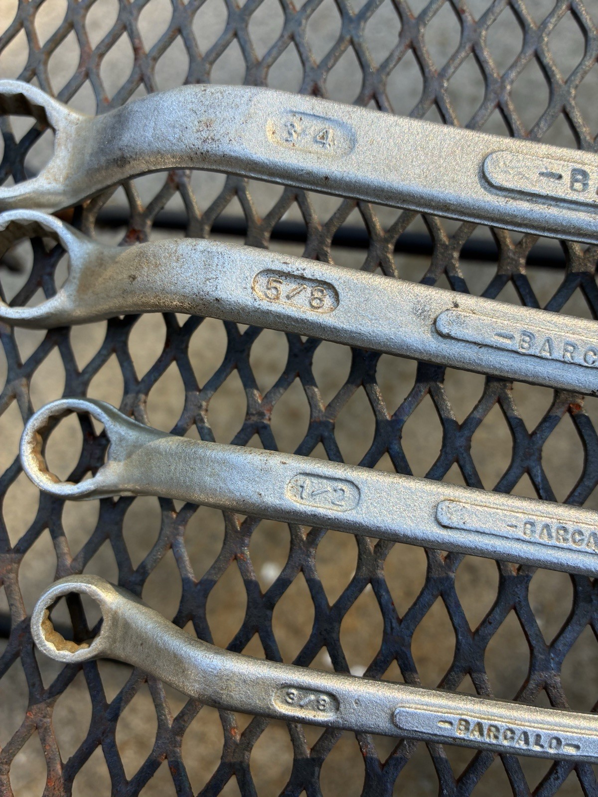 Vintage Barcalo Box End 4pc Wrench Set With Clip 3/8” to 7/8”, Made In USA