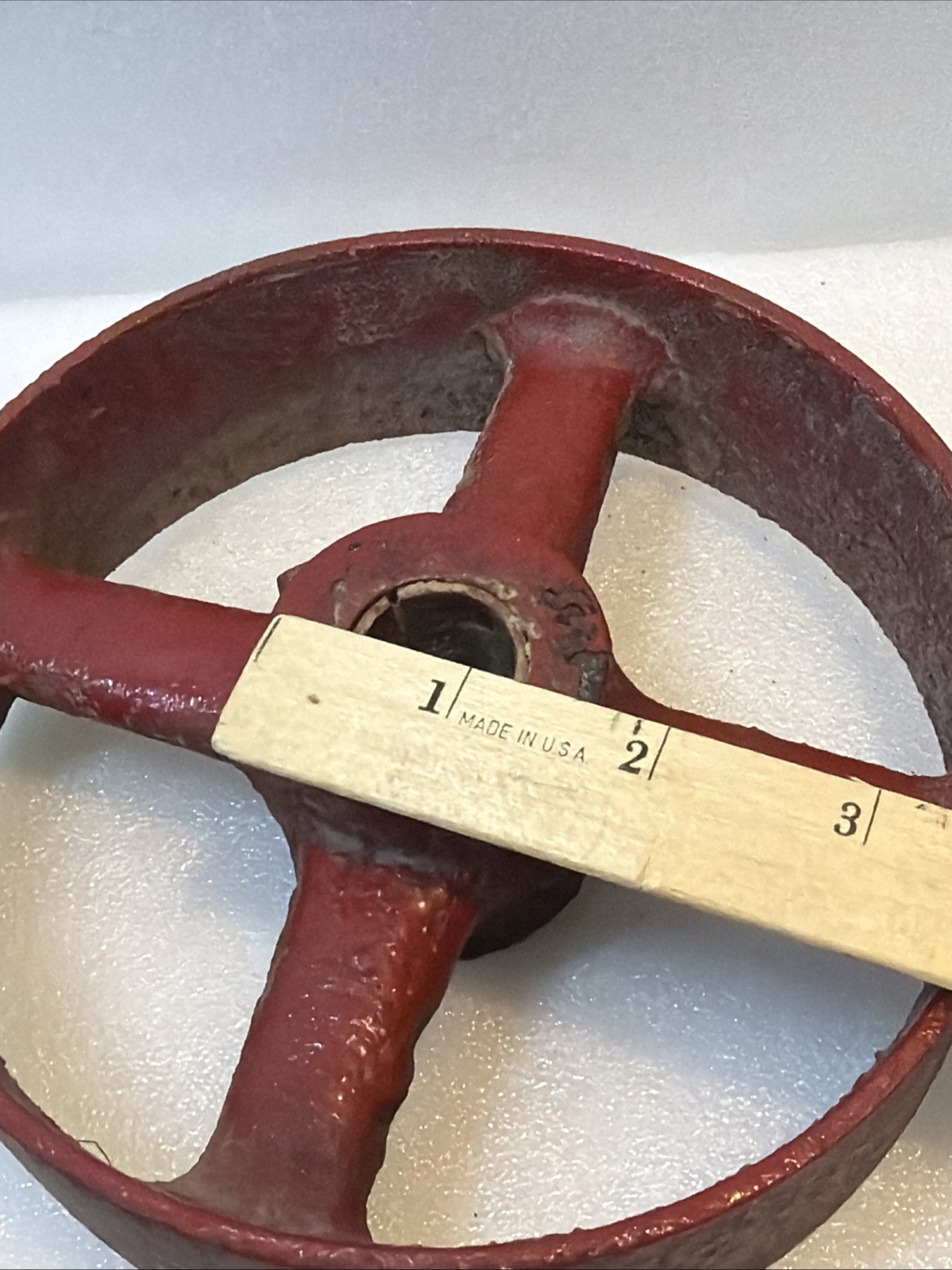 Cast Iron Steampunk Industrial Flat Belt Pulley Wheel 6″ Tall 1 7/8″ Wide B20 A