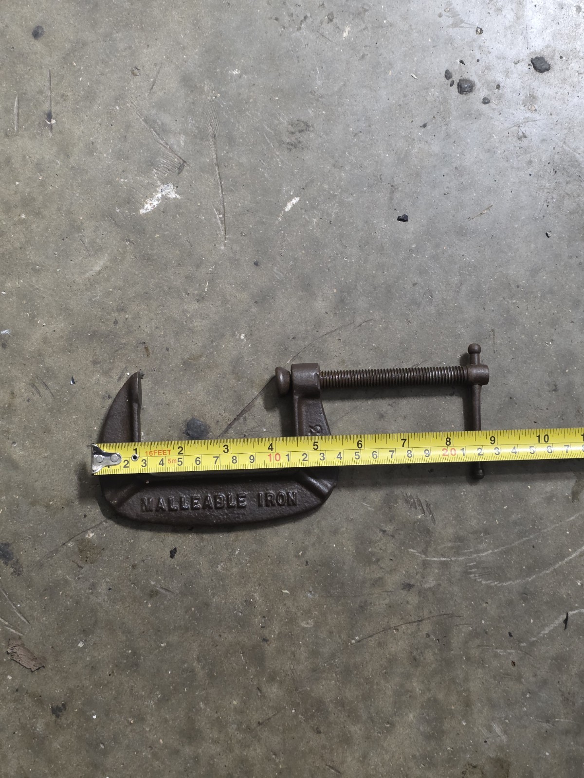 Vintage B&C No. 143 Malleable Iron C Clamp 4″ Heavy Duty USA Made Machinist Tool