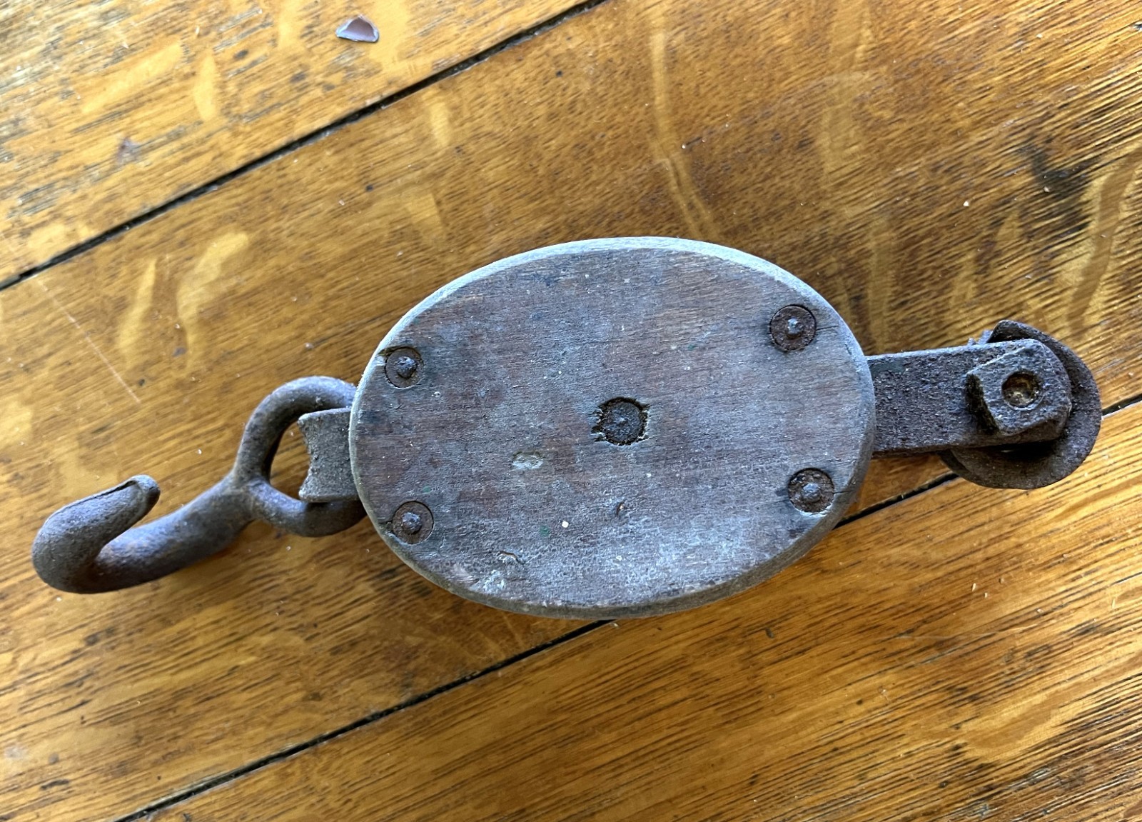 ***BARN FIND***Antique Block & Tackle Set Blocks w/ Hooks Double And Single