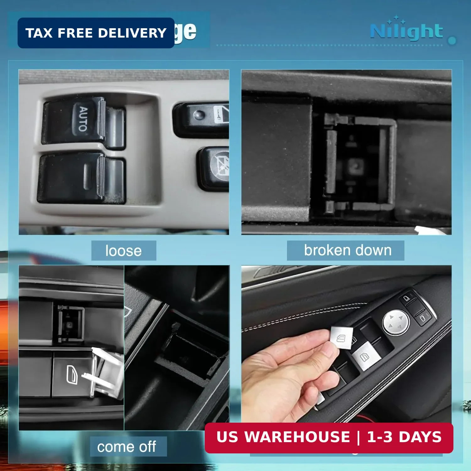 Nilight Power Master Window Switch Compatible with Chrysler 300 2011-2020 | For