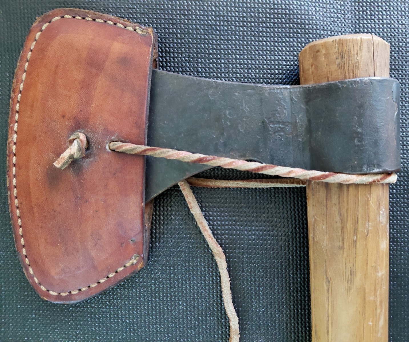 Vintage H & B Hand Forged Tomahawk Axe Hatchet Made in USA with original Sheath