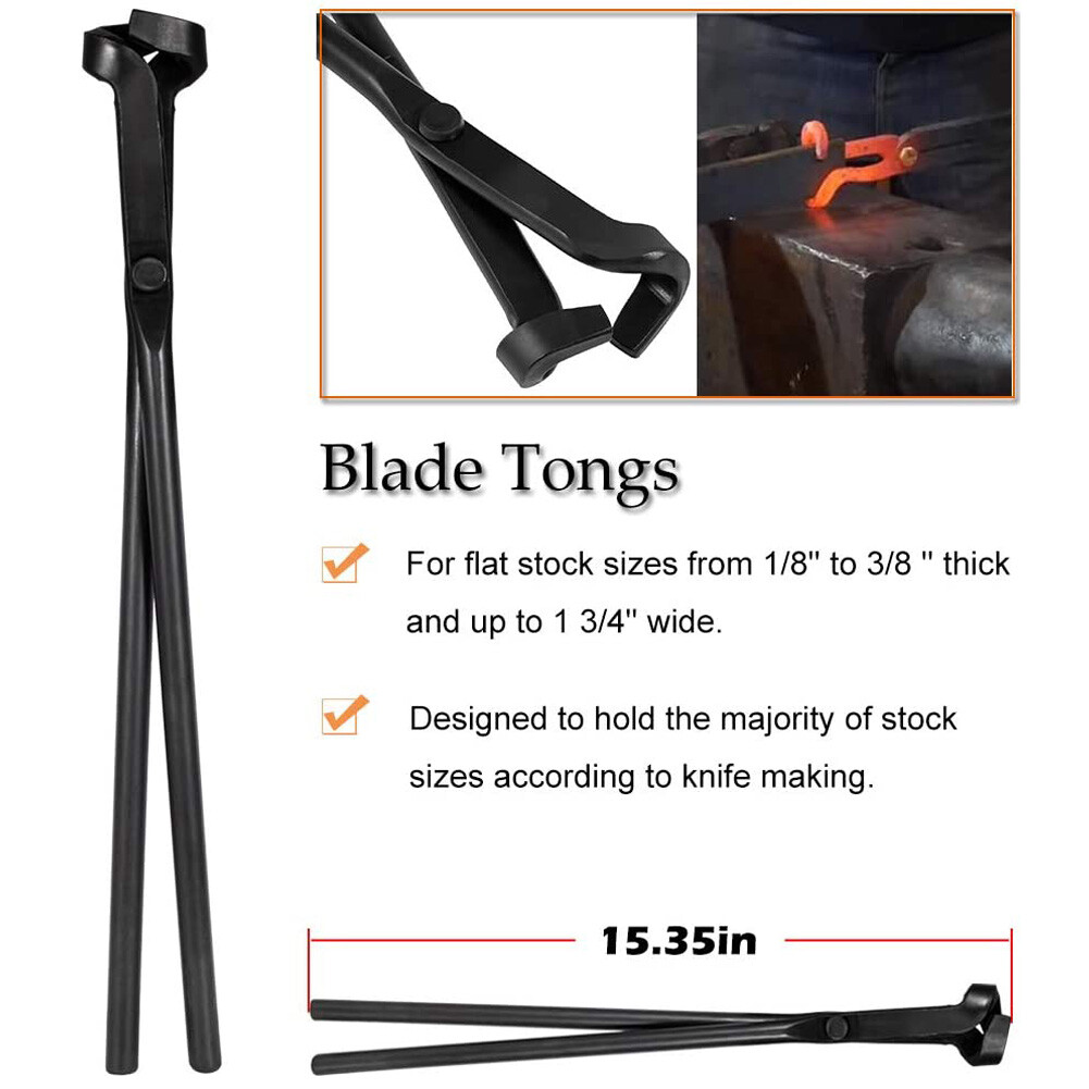 Blacksmith Tongs Tools Set Flat Tongs & Square Jaw Tongs Bolt Tongs Blade Tongs